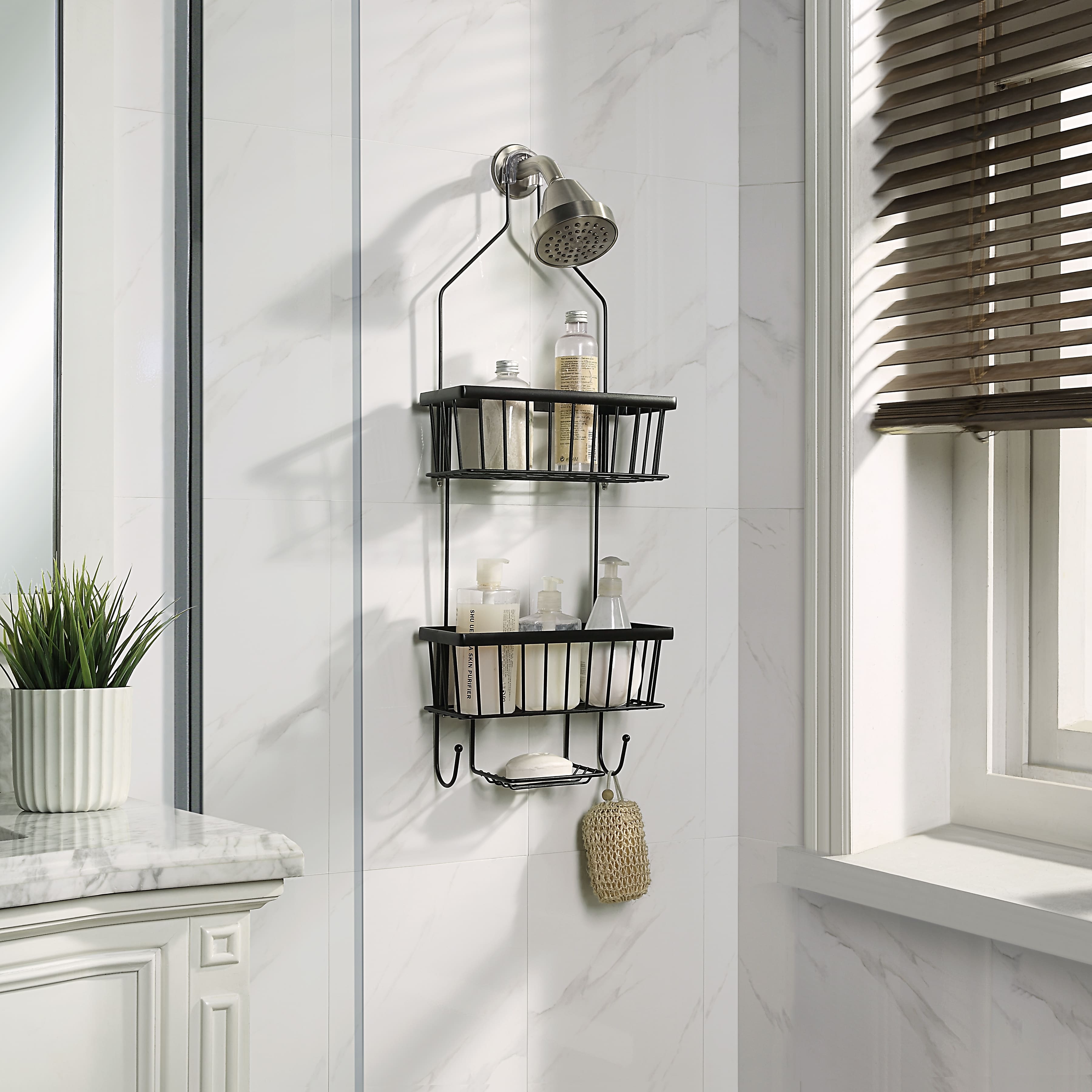 SunnyPoint Black Modern Shower Caddy