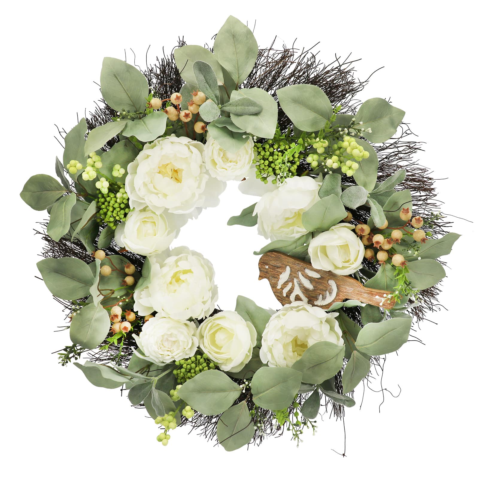 26&#x22; White Peony &#x26; Ranunculus Wreath by Ashland&#xAE;