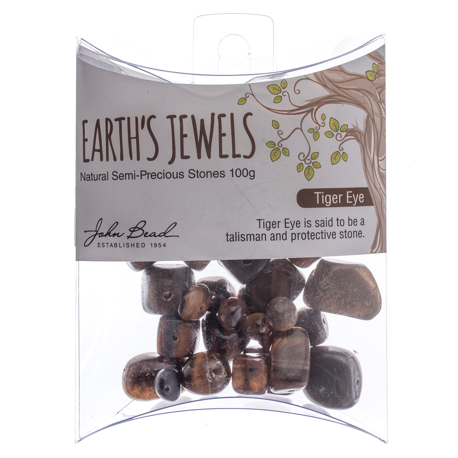 John Bead Earth's Jewels Natural Stone Bead Assortment, 100g