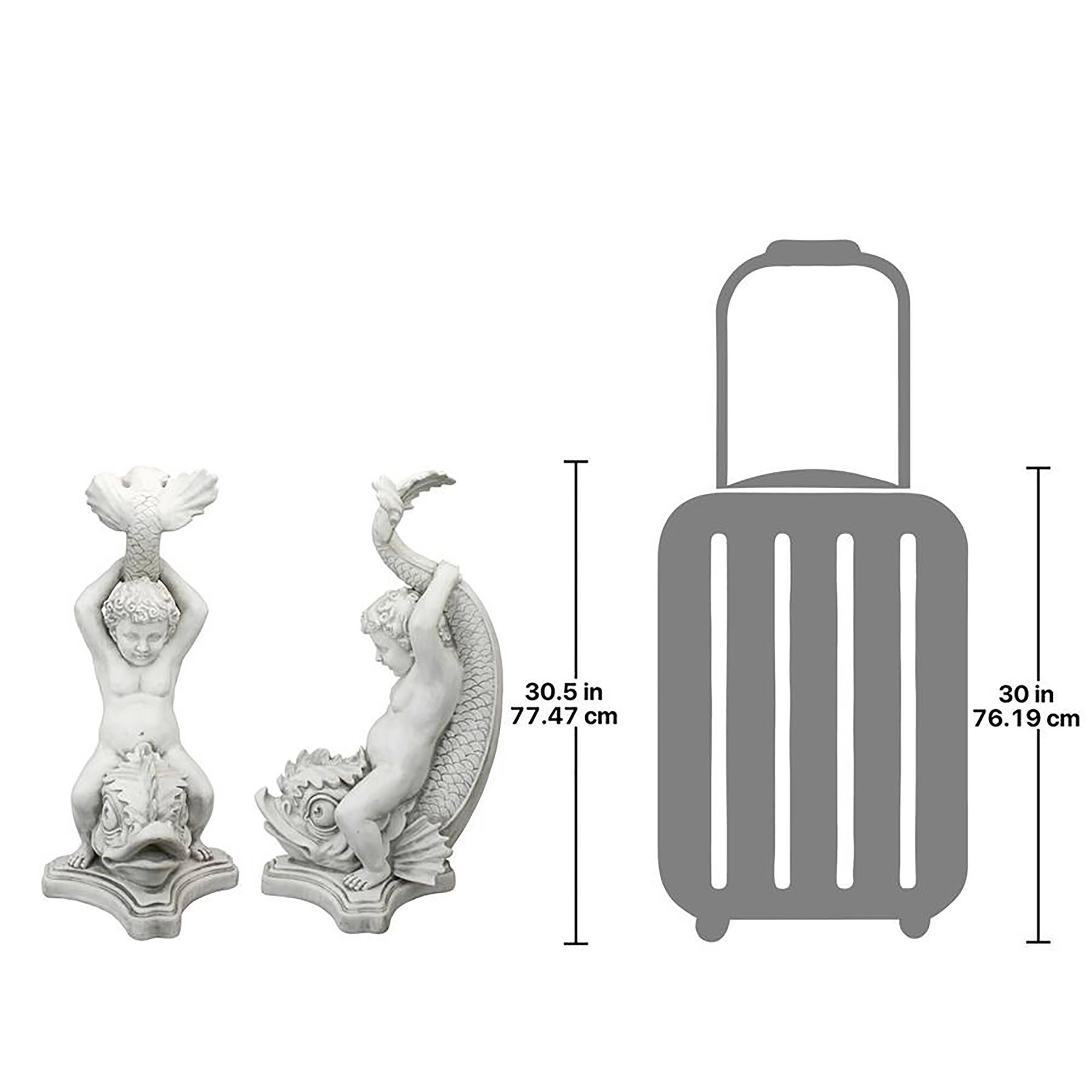 Design Toscano® 2.5ft. Boy on Dolphin Classical Garden Statue, 2ct.