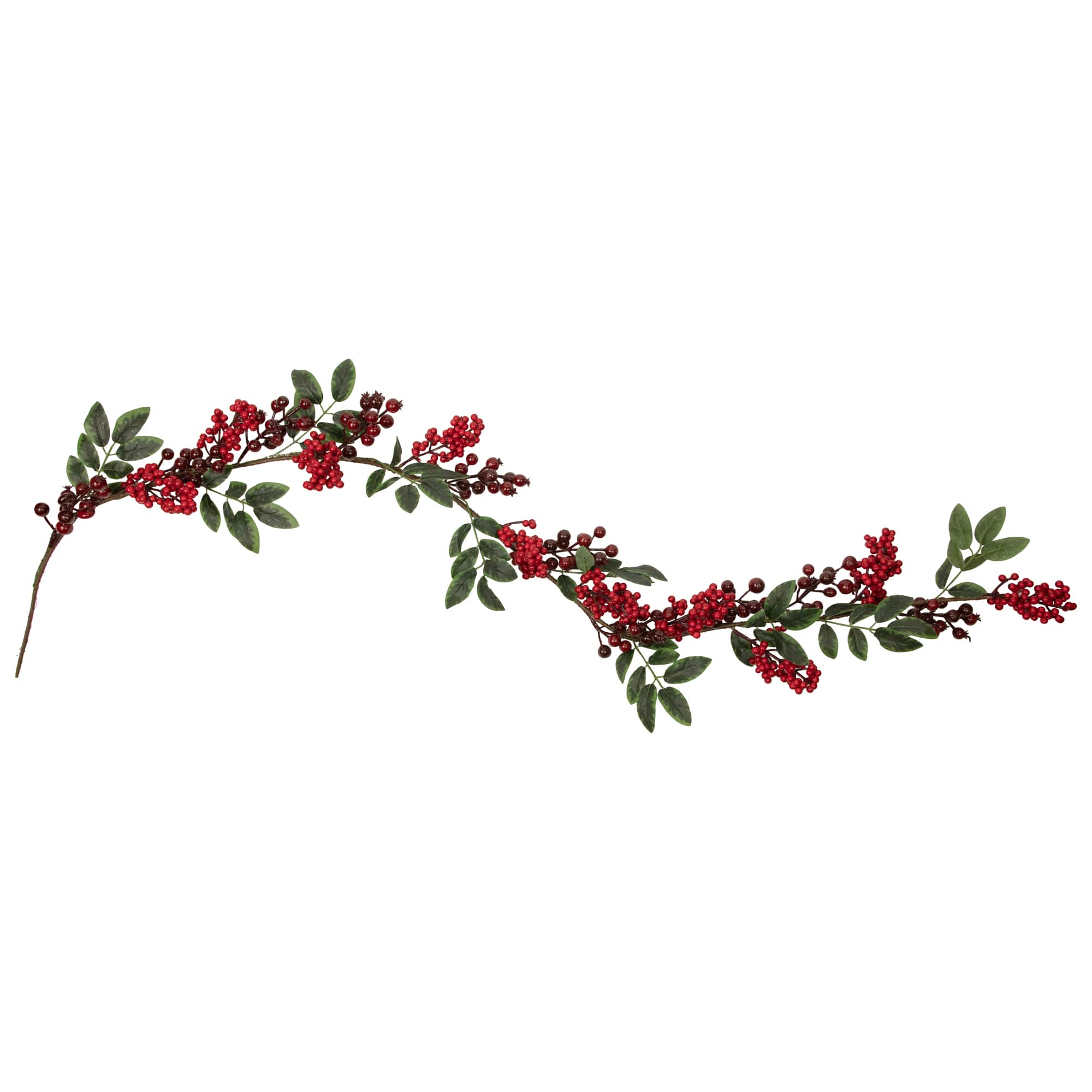 5ft. Christmas Leaves &#x26; Red Berries Artificial Garland