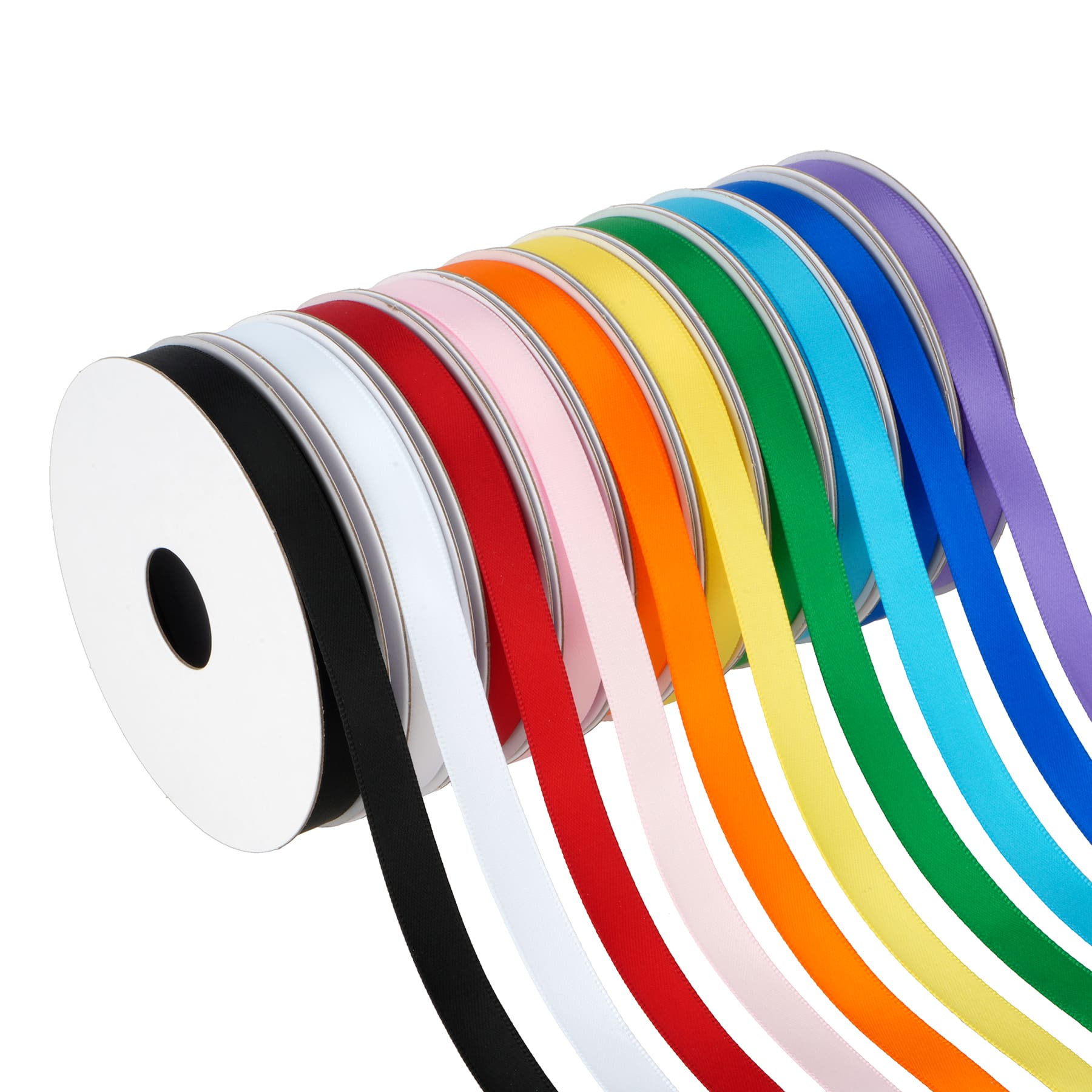 3/8&#x22; x 2yd. Primary Colors Satin Value Pack Ribbon by Celebrate It&#xAE;