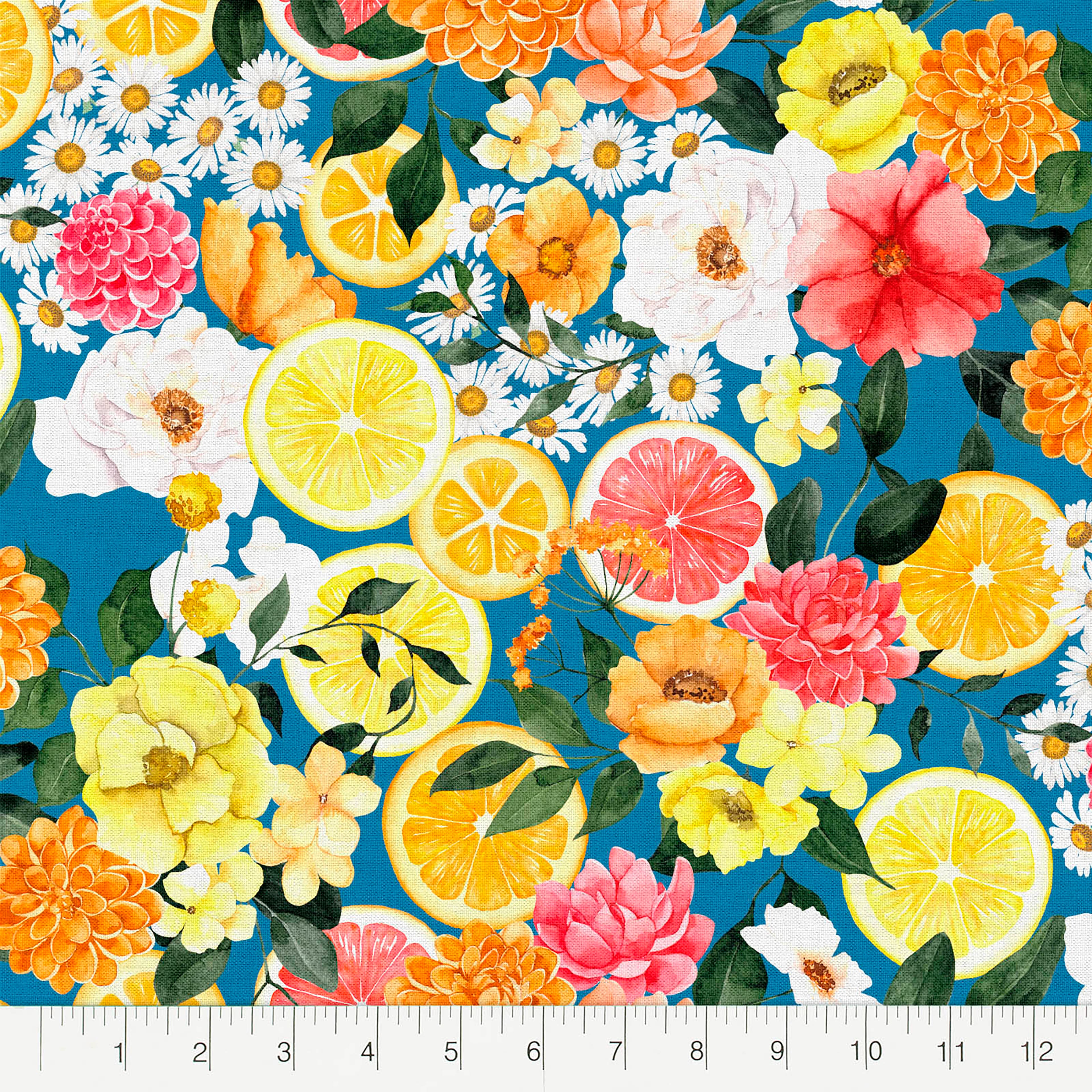 Fabric Editions Blue In Bloom Cotton Fabric