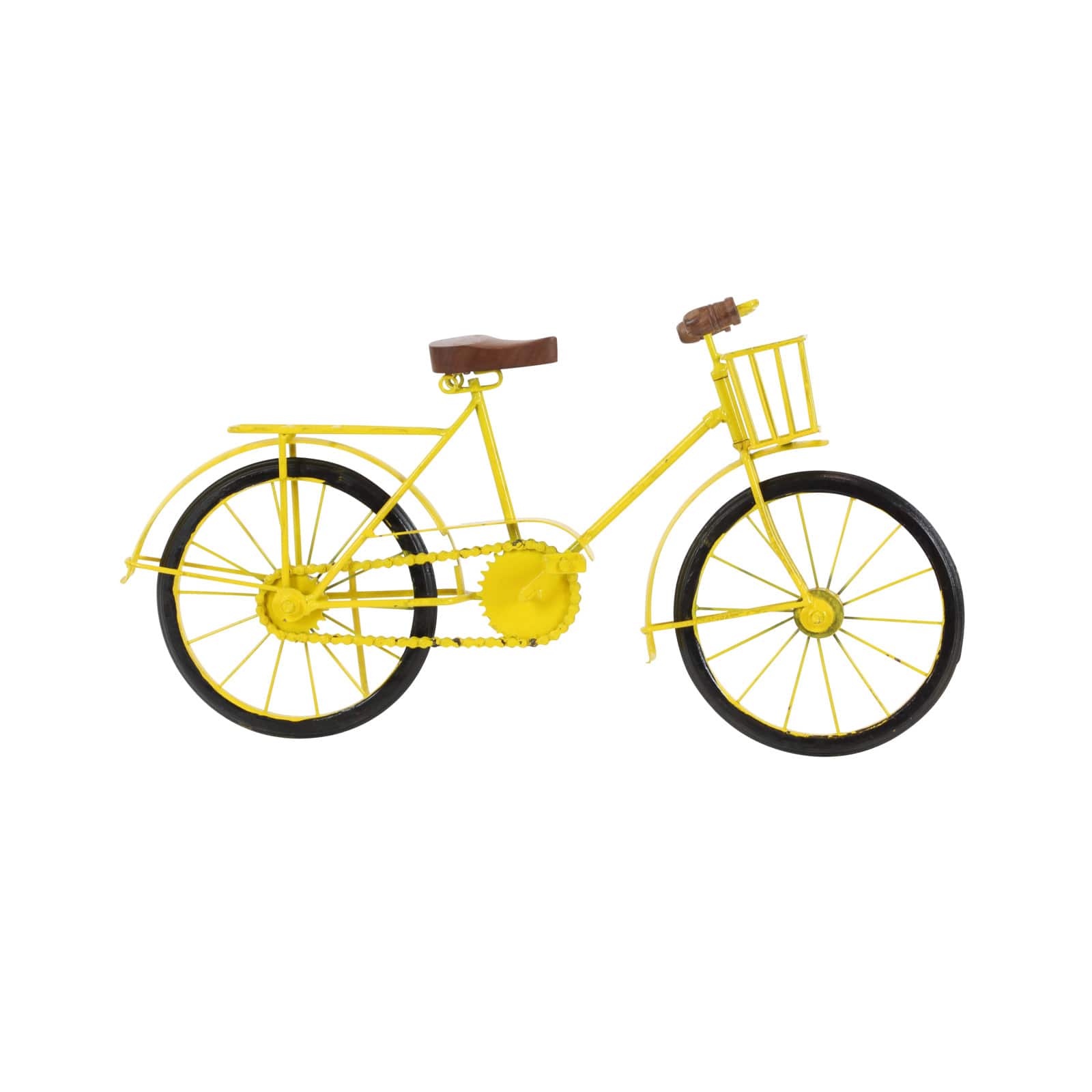 Vintage Iron Bike Model Handicraft Yellow Bicycle Desktop Decoration 