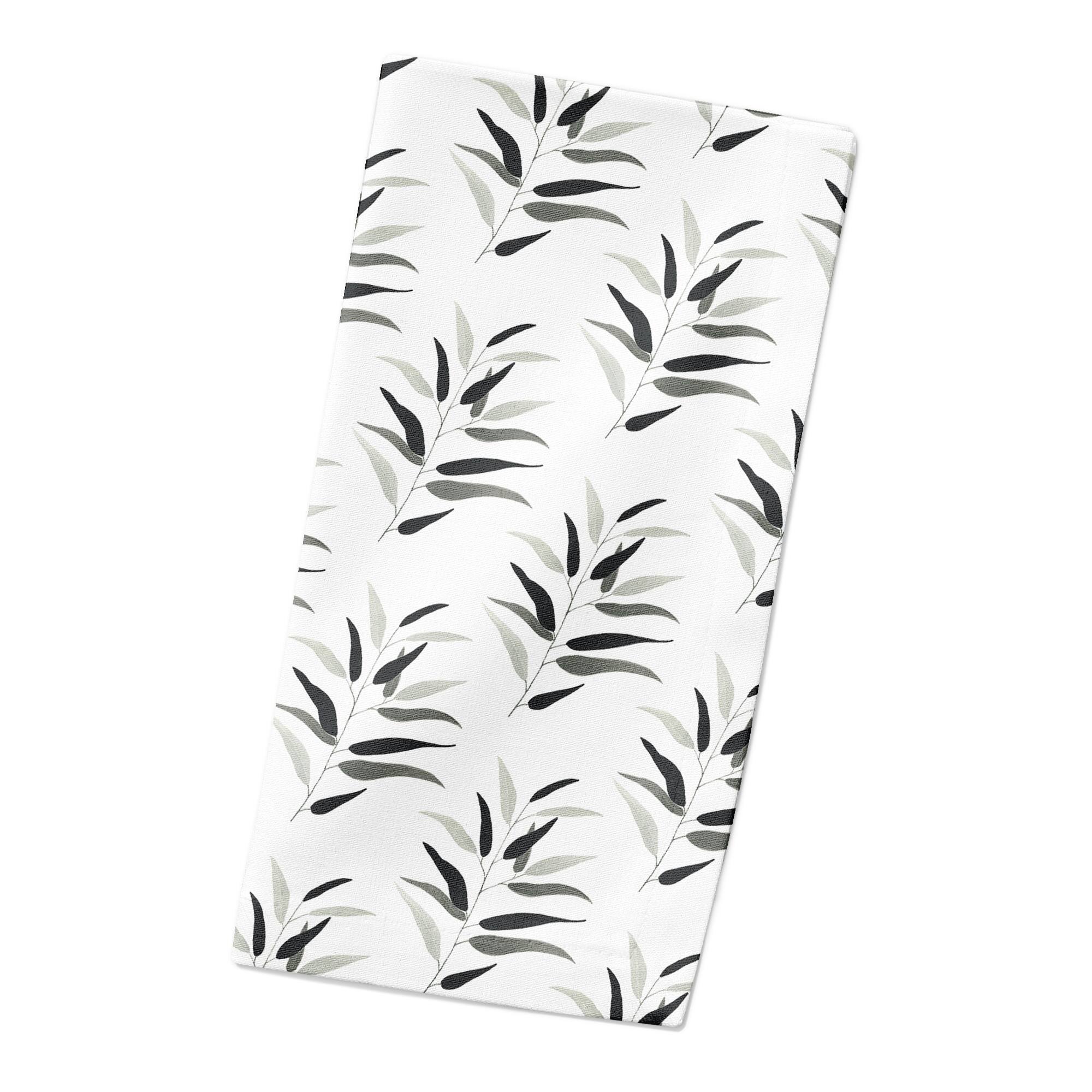 Dark Leaf Pattern 10" x 10" Cotton Twill Napkin