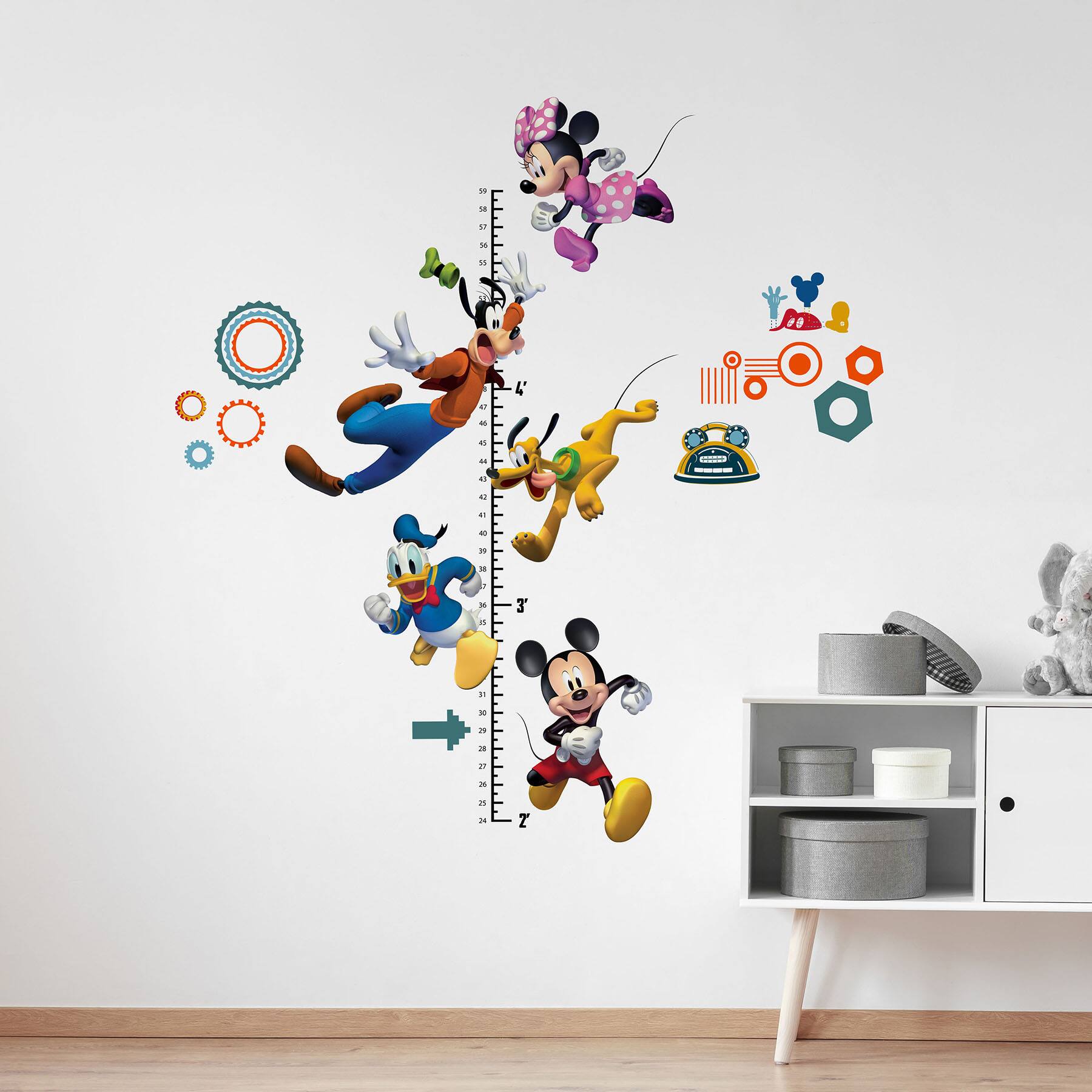 RoomMates Mickey and Friends Growth Chart Peel & Stick Wall Decals
