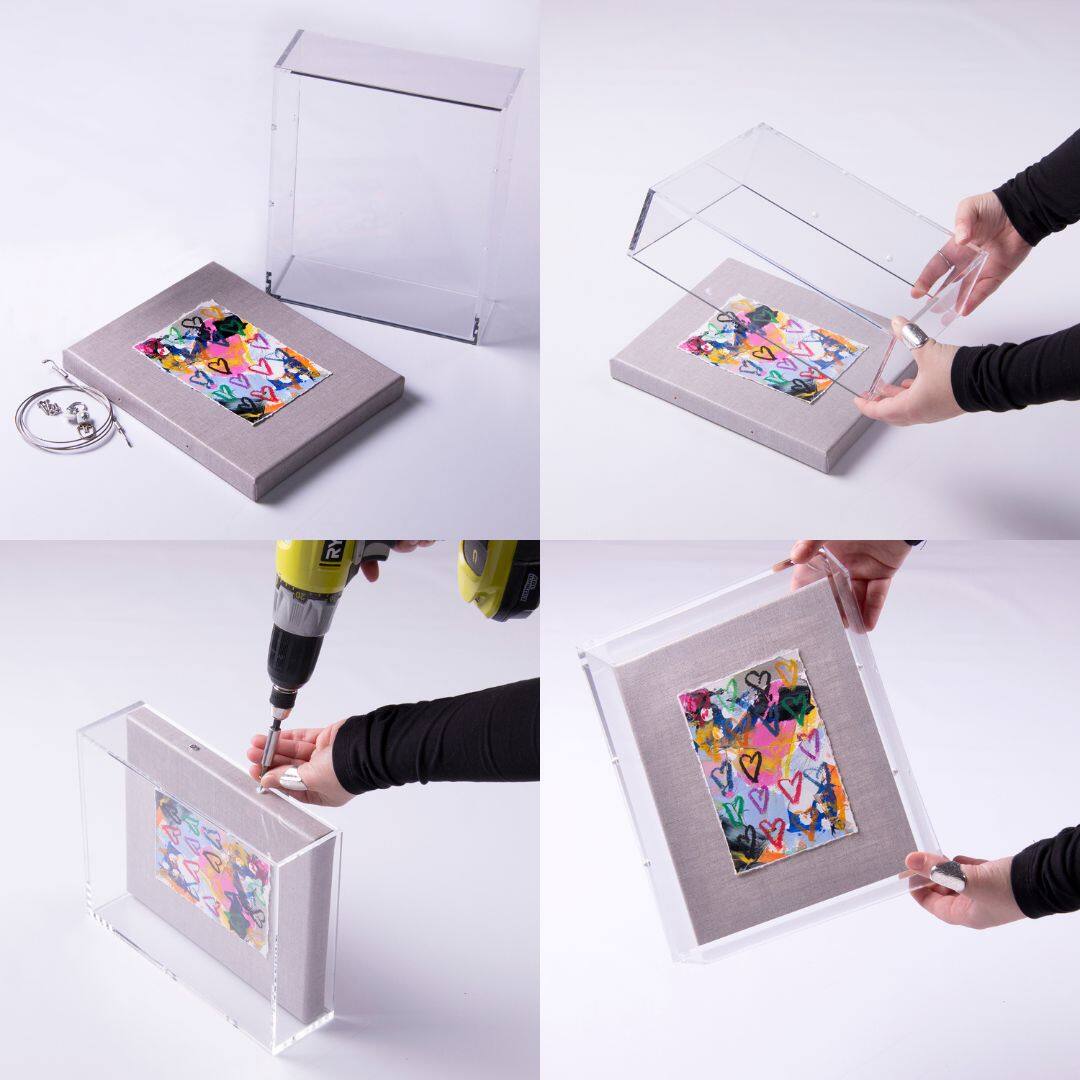 Wexel Art UV Grade Acrylic Shadowbox 3" Depth with Beige Linen Canvas