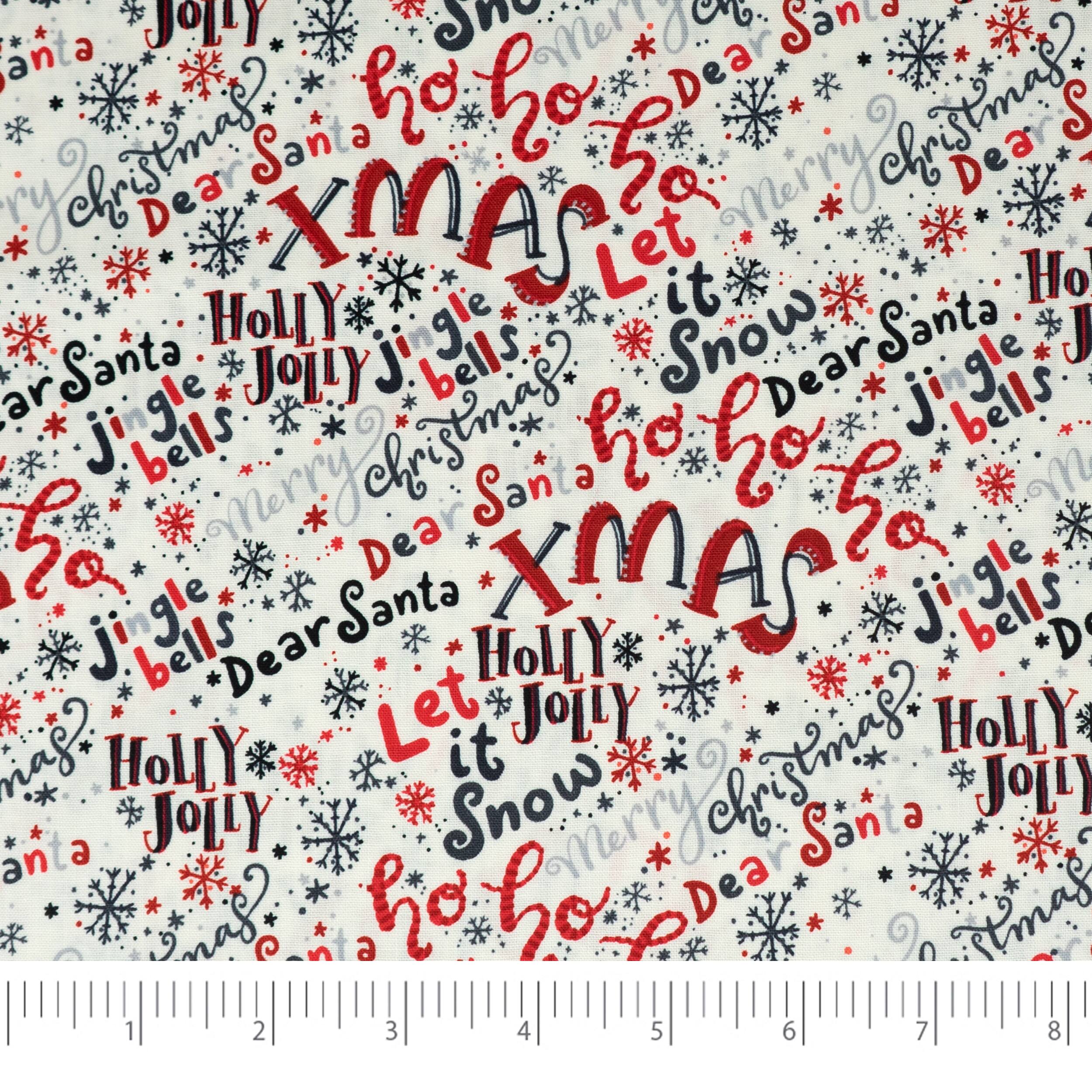 SINGER Christmas Holiday Santa's Words Cotton Fabric