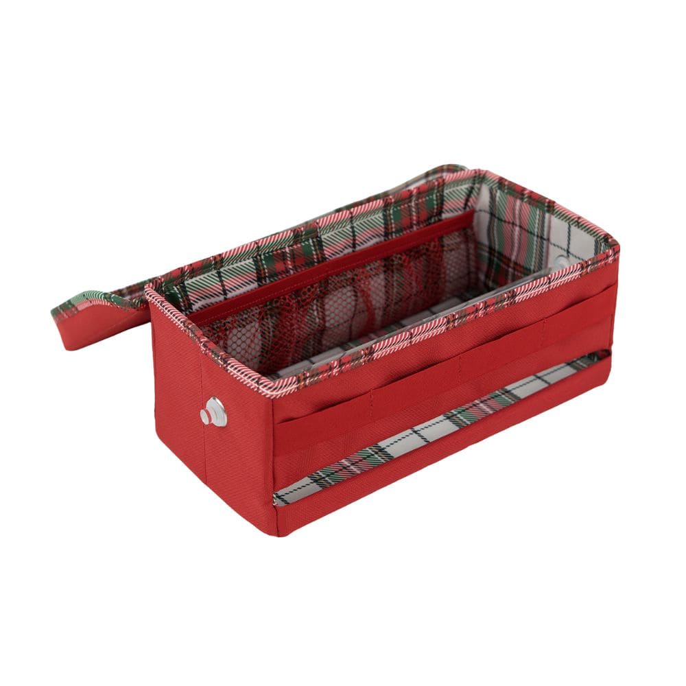 Everything Mary Red &#x26; Plaid Print Ribbon Storage Box