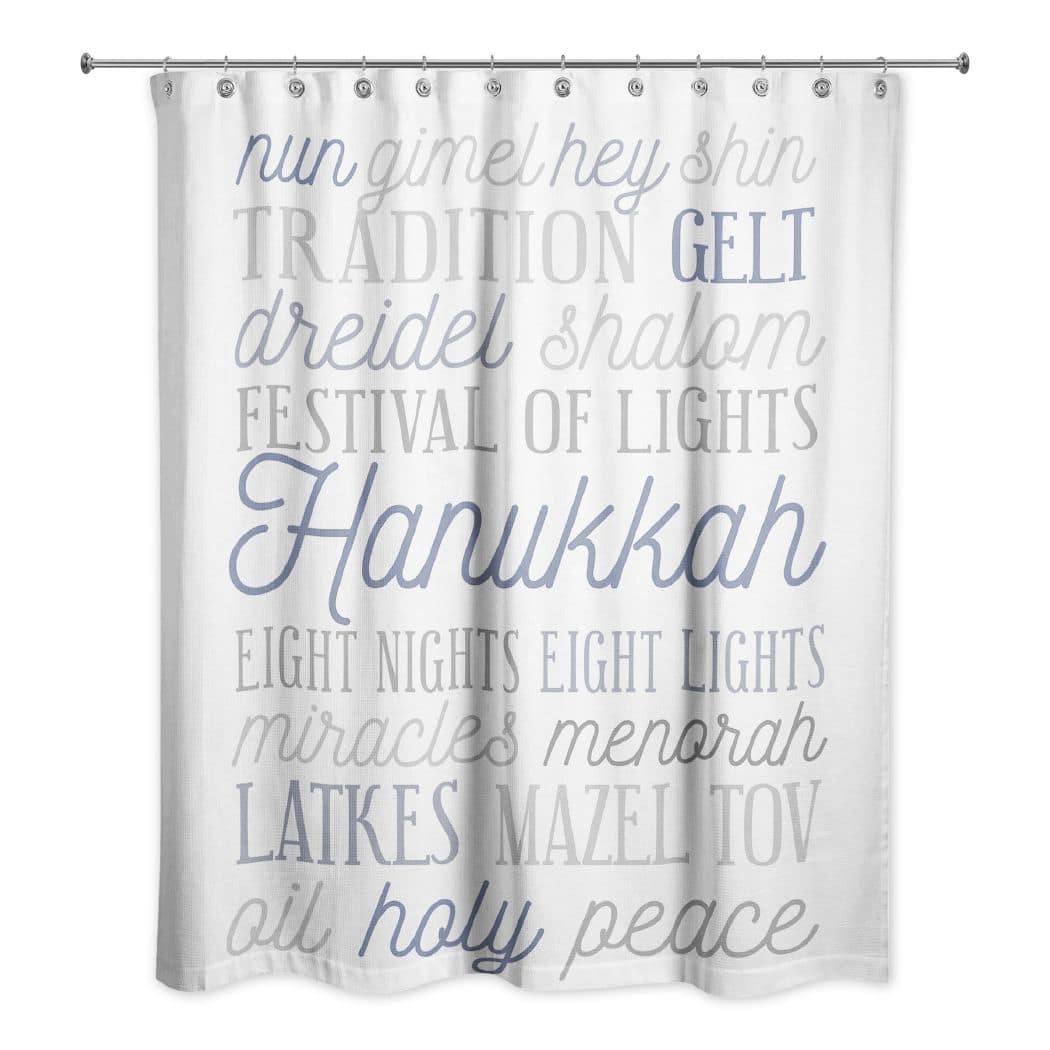 Hanukkah Words Shower Curtain Michaels
