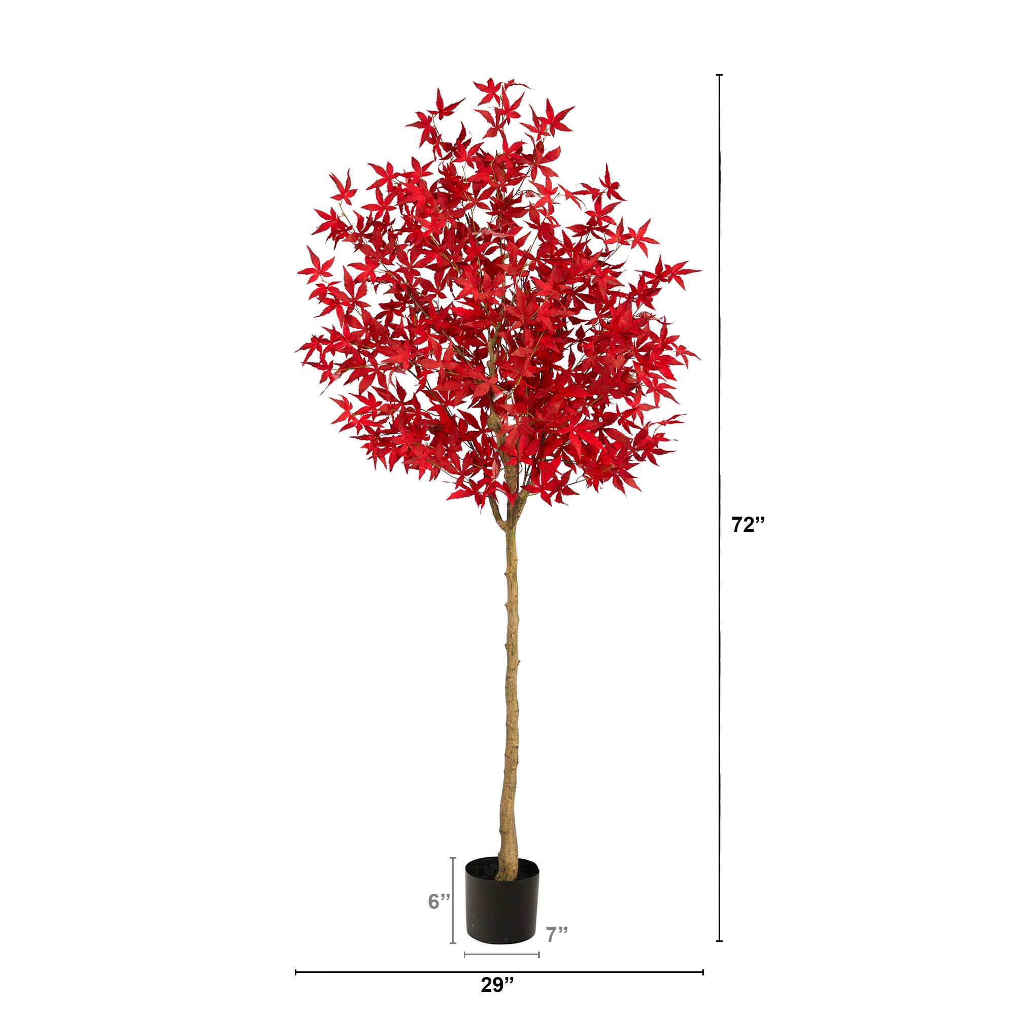 6ft. Red-Orange Autumn Maple Artificial Fall Tree