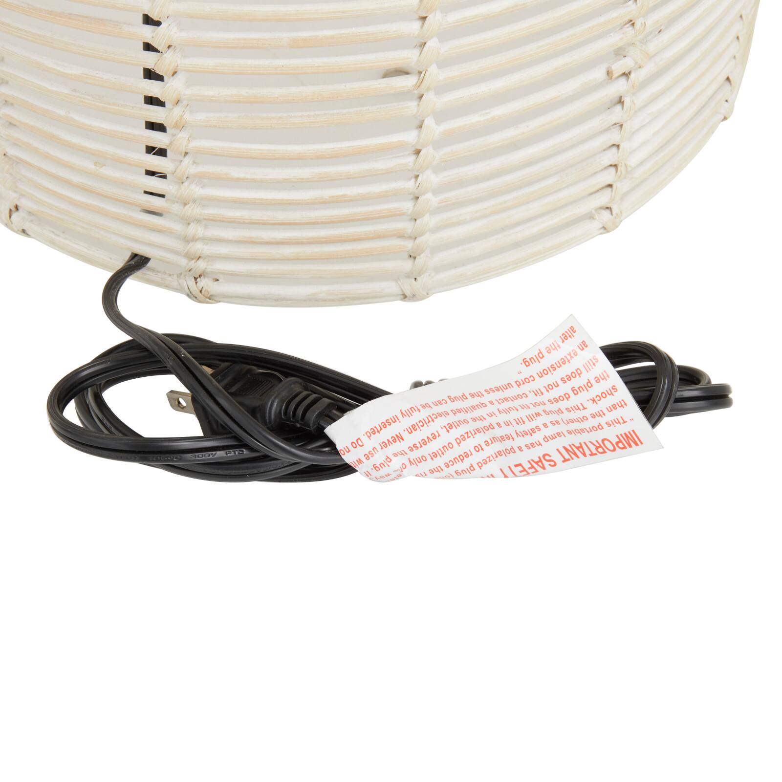 Beige Linen Coastal Table Lamp, 25&#x22; x 15&#x22; x 15&#x22;