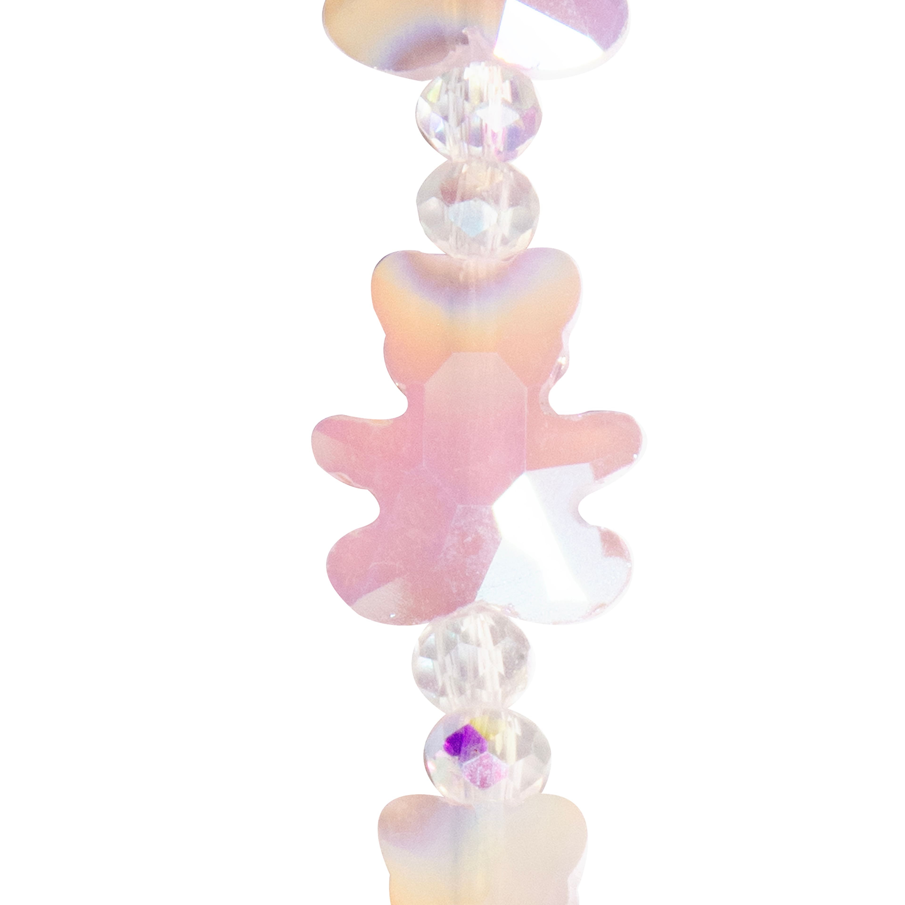 12 Pack: Pink Glass Bear Faceted Beads, 9mm by Bead Landing™