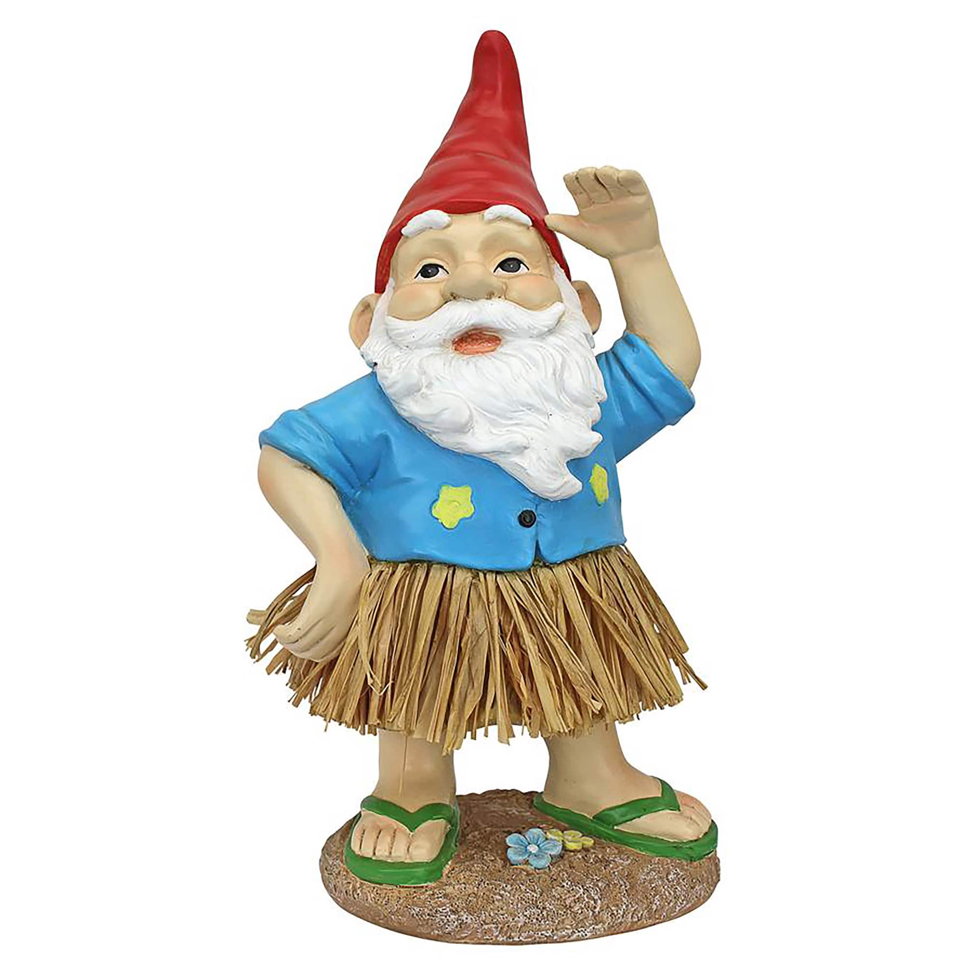 Design Toscano 12.5&#x22; Hawaiian Hank Grass Skirt Gnome Statue