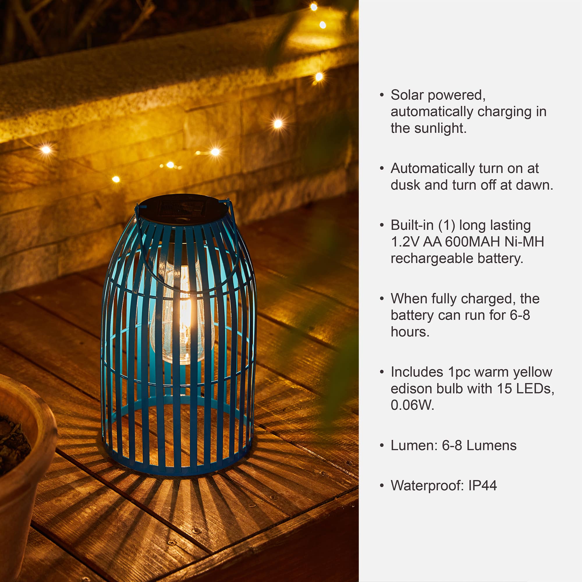 Glitzhome® 10" Woven Solar Powered Outdoor Hanging Lantern