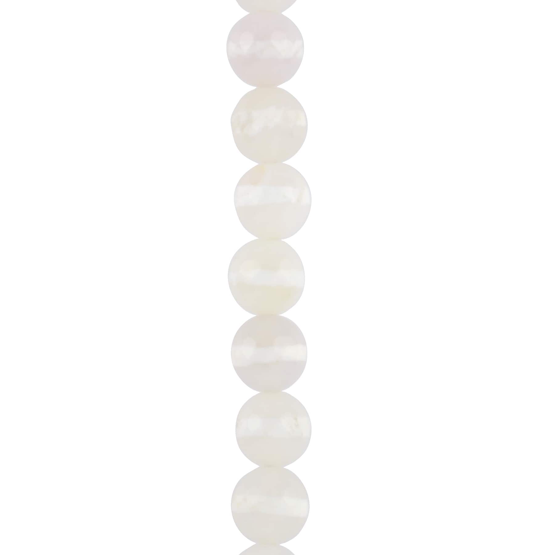 White Agate Faceted Round Beads, 8mm by Bead Landing&#x2122;