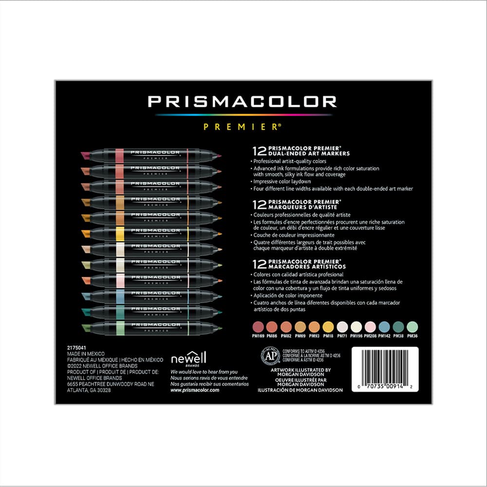 Prismacolor® Premier® Mid Tone Dual-Ended Art Markers, 12ct.