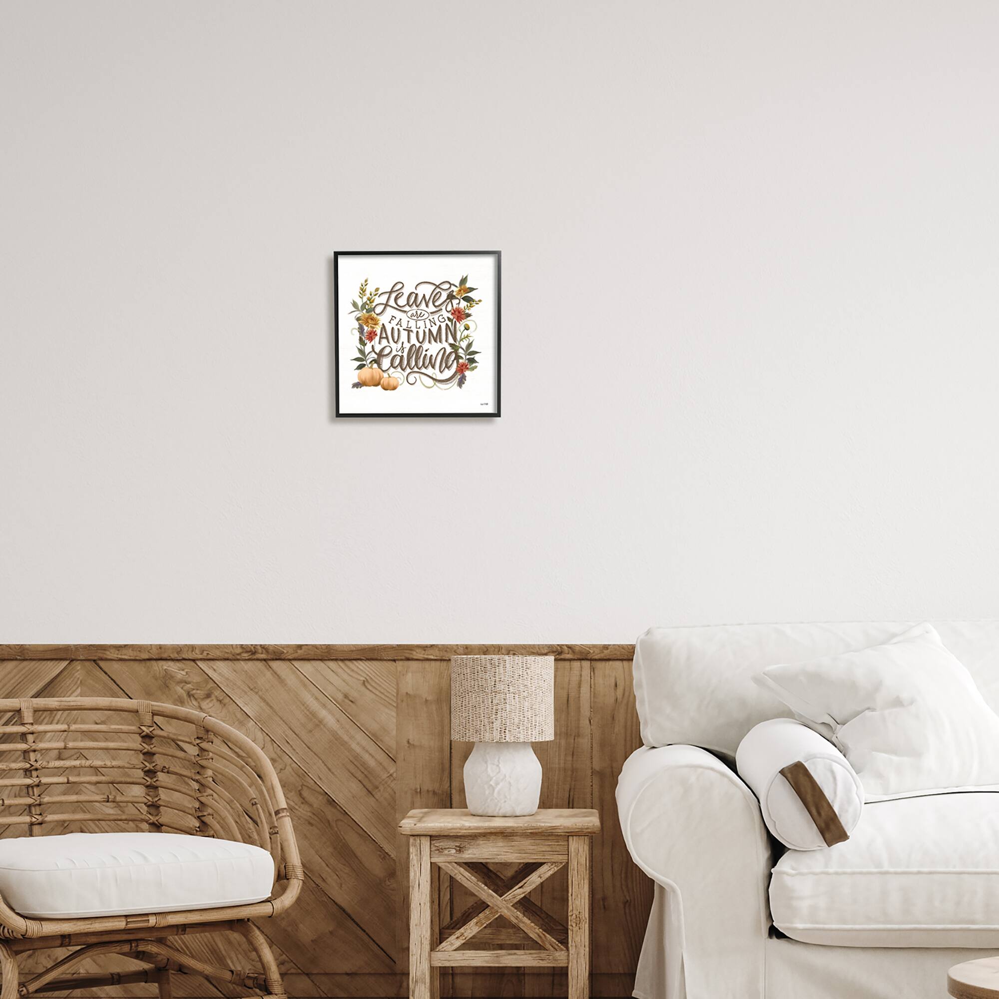 Stupell Industries Autumn is Calling Phrase Framed Giclee Art
