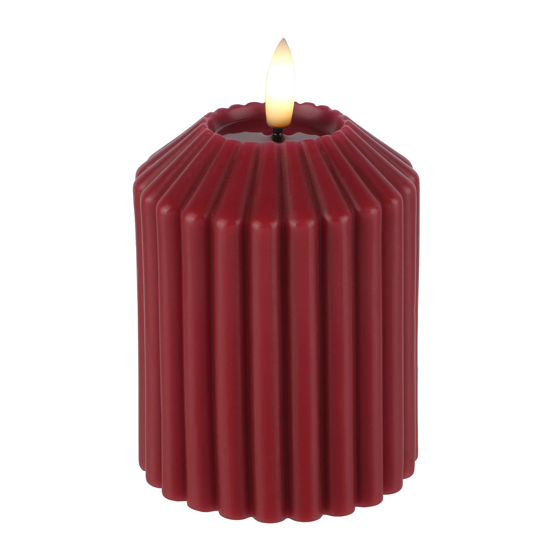 4&#x22; Ribbed Wax LED Pillar Candle by Ashland&#xAE;