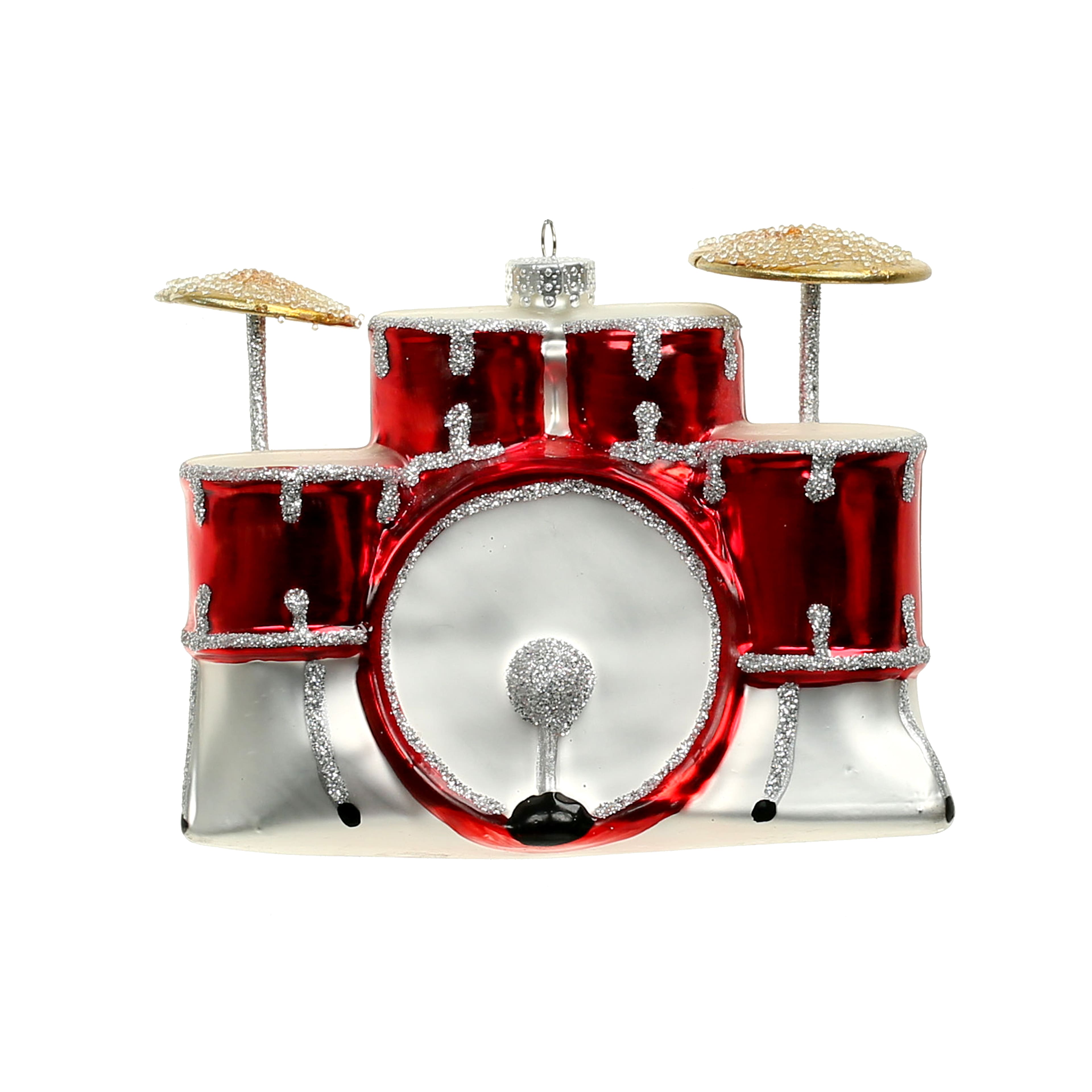 4.5&#x22; Red Glass Drum Set Ornament by Ashland&#xAE;
