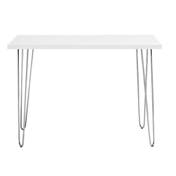 Walker Edison 42" White Mid Century Modern Wood Computer Desk