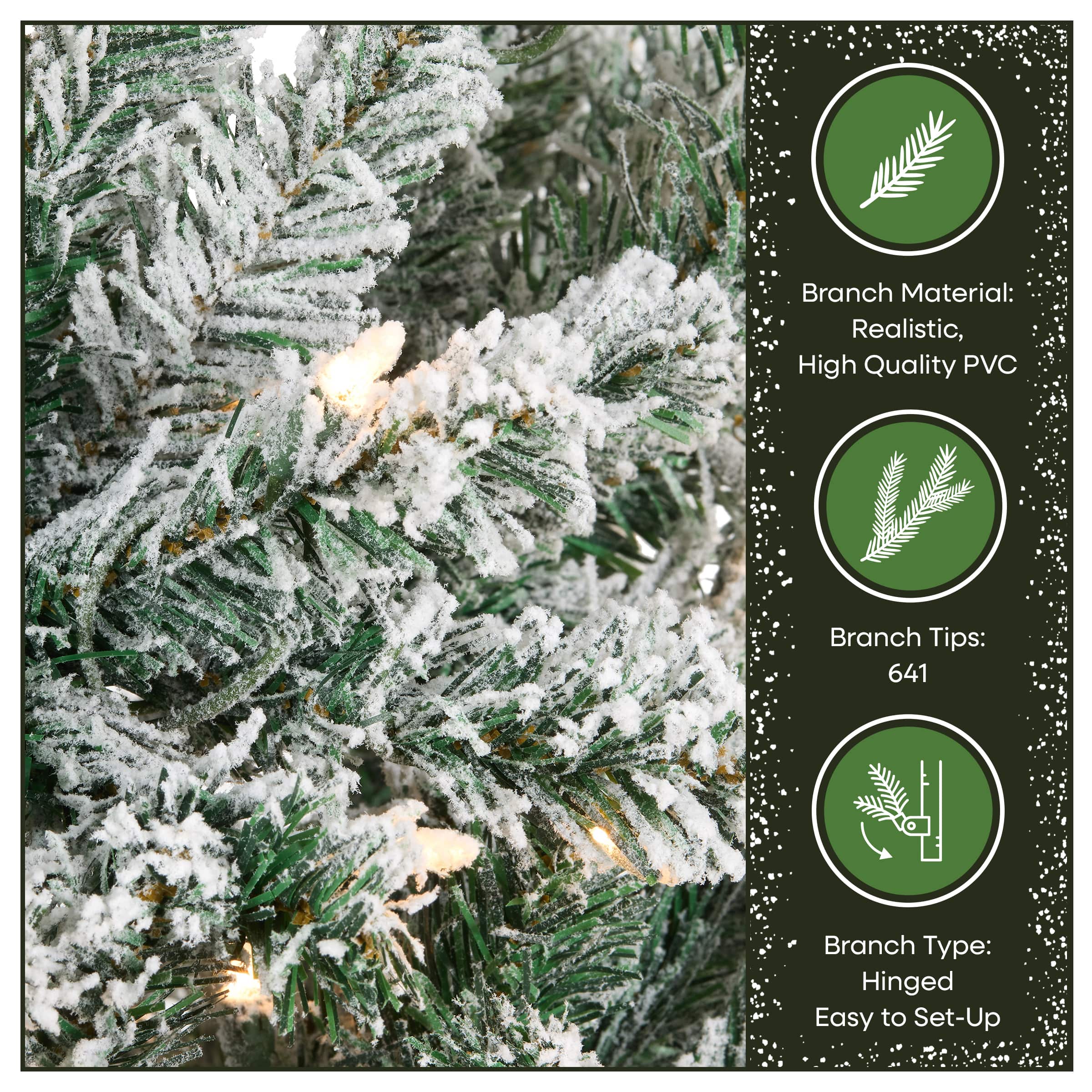 7.5ft. Pre-Lit Acacia Pencil Slim Flocked Artificial Christmas Tree, Clear Lights