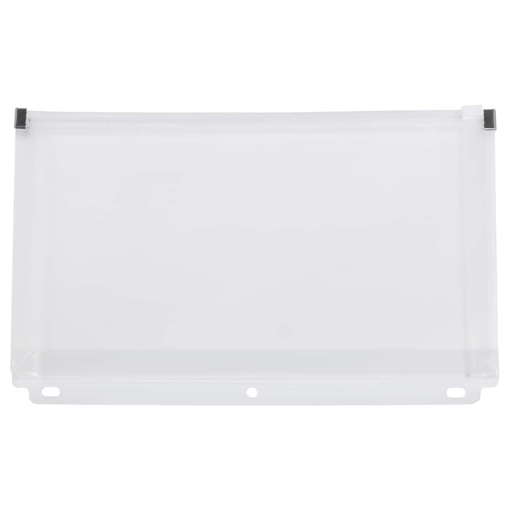 JAM Paper 6" x 9.5" Clear Plastic Zip Closure 3-Hole Punch Envelopes, 12ct.
