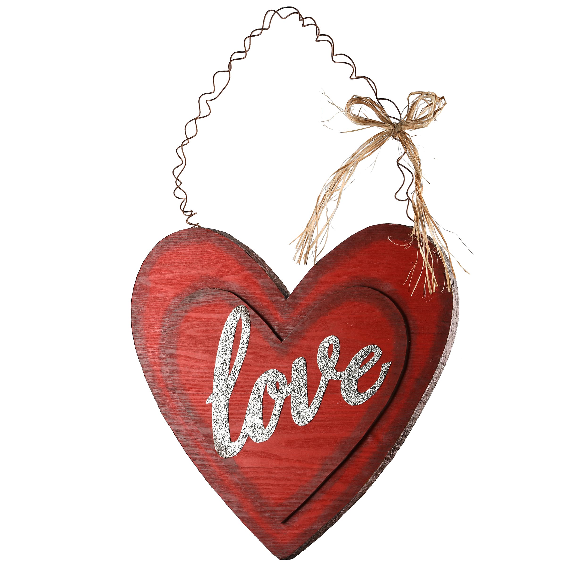 Valentine's Day Wood Heart Shaped Ornaments Wood Heart Ornaments Wooden  Love Heart Embellishments with Twine for Valentine's Day Wedding Party  Decor