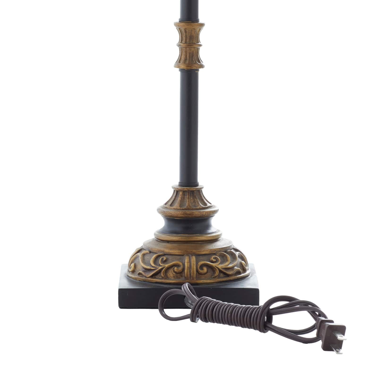 Brass Metal Tuscan Table Lamp, 33&#x22; x 10&#x22; x 10&#x22;