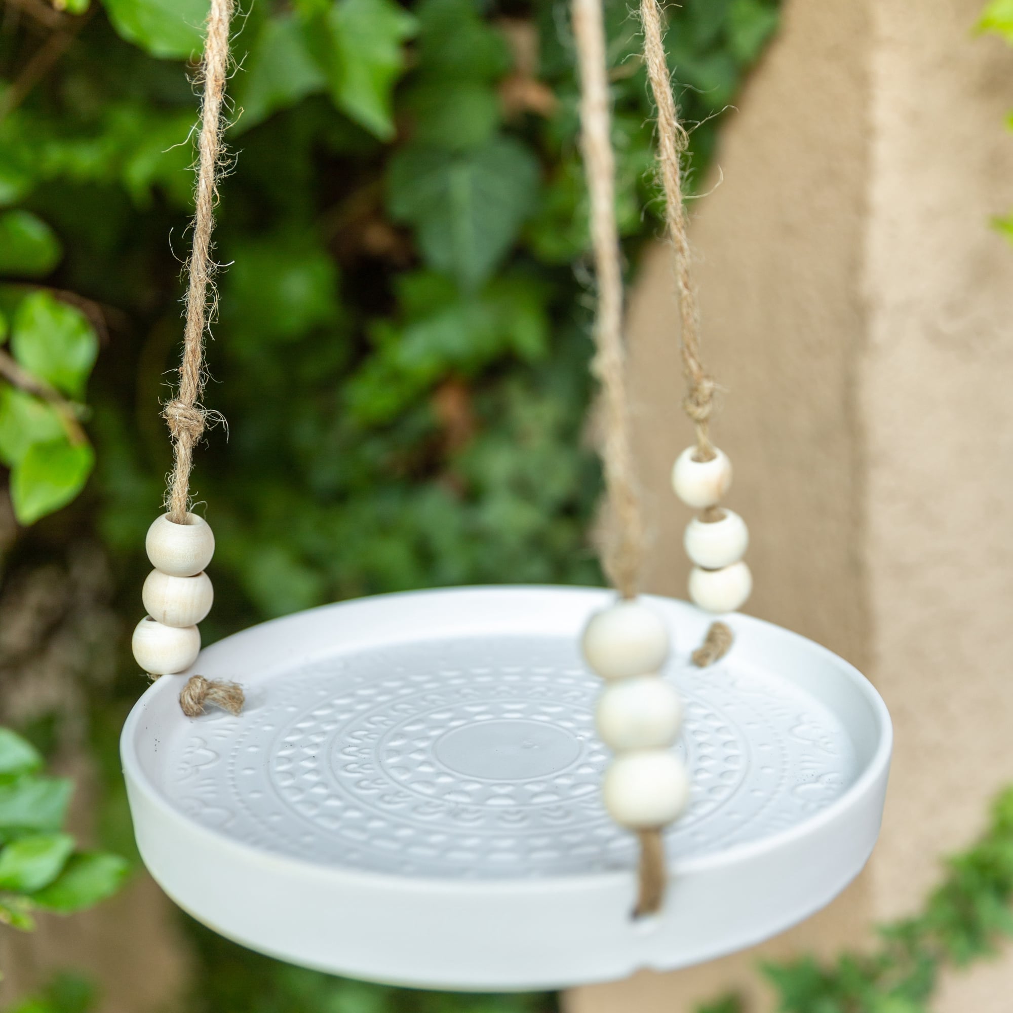 Flora Bunda&#xAE; 8&#x22; Matte White Mayan Ceramic Hanging Planter