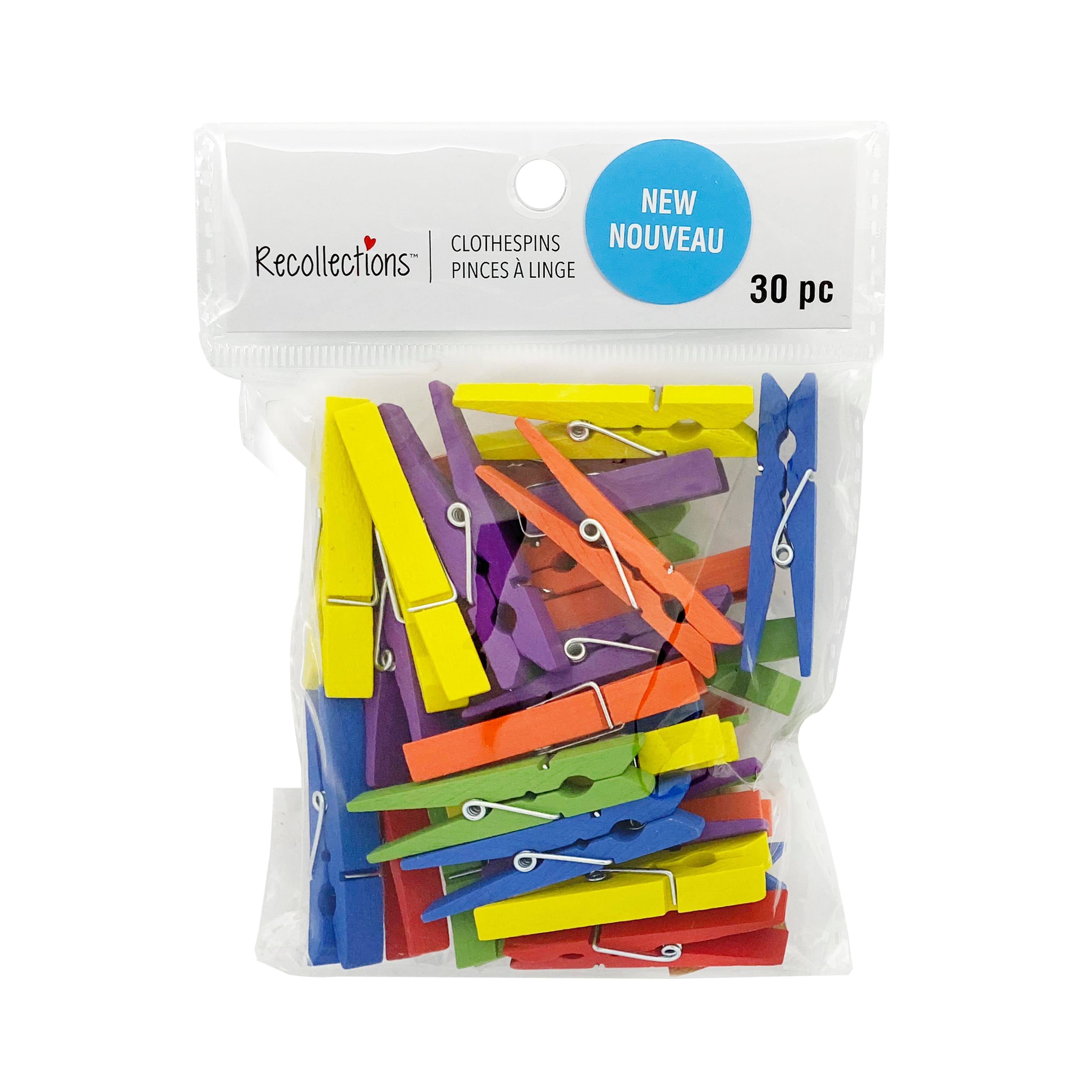 12 Packs: 30 ct. (360 total) Medium Primary Clothespins by Recollections™