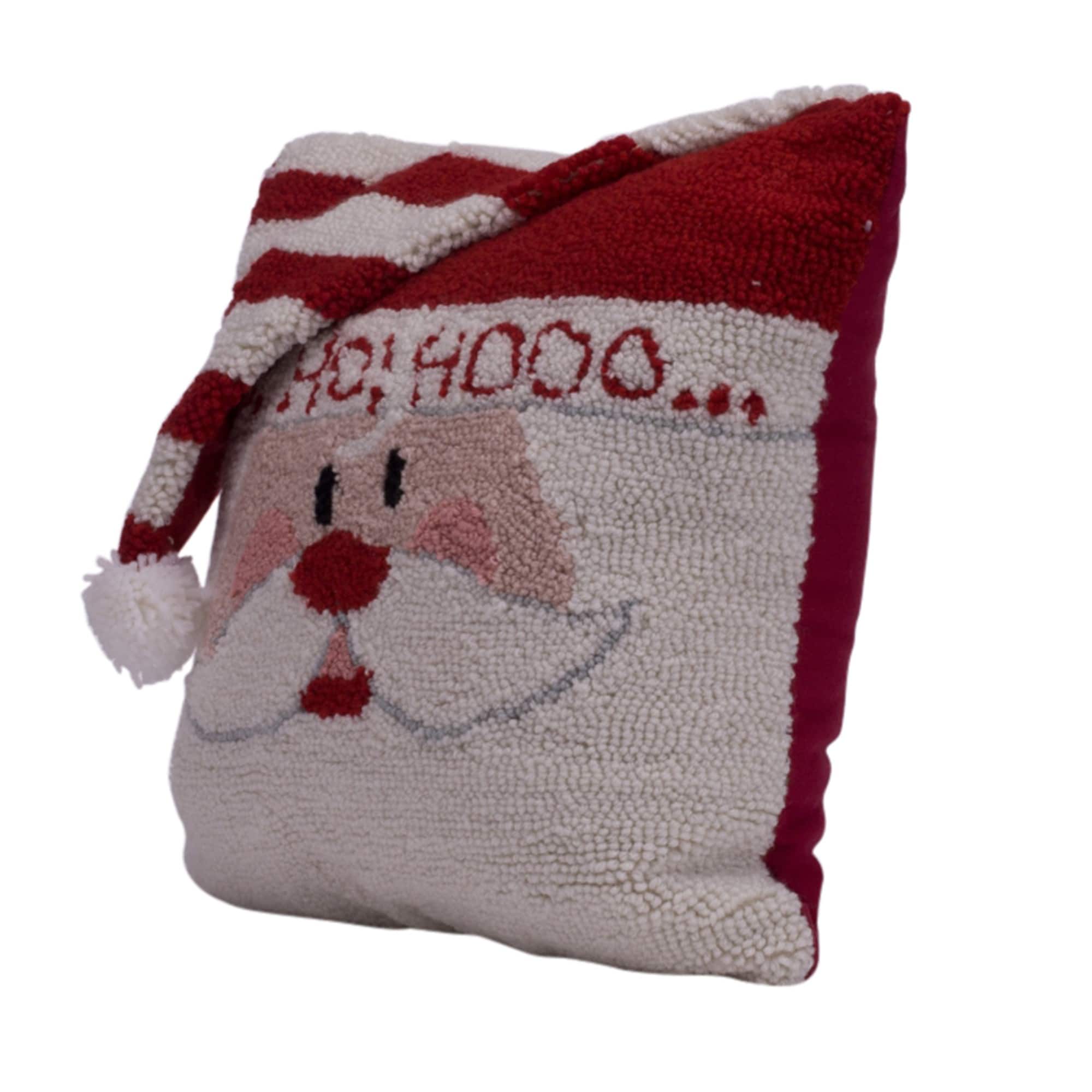 Glitzhome® 14" Hooked 3D Santa Pillow