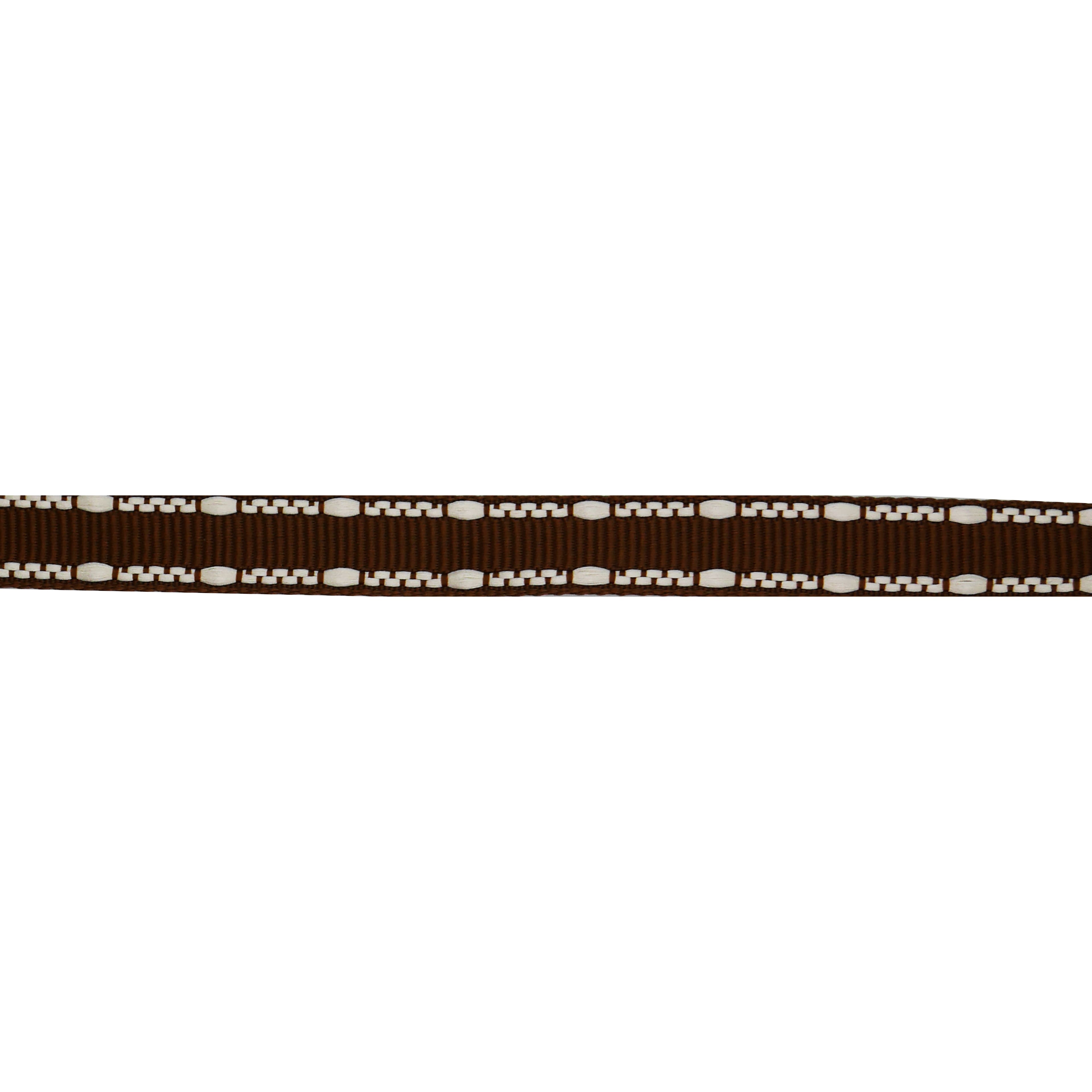5/8&#x22; x 18ft. Brown &#x26; White Stitch Grosgrain Ribbon by Celebrate It&#xAE;