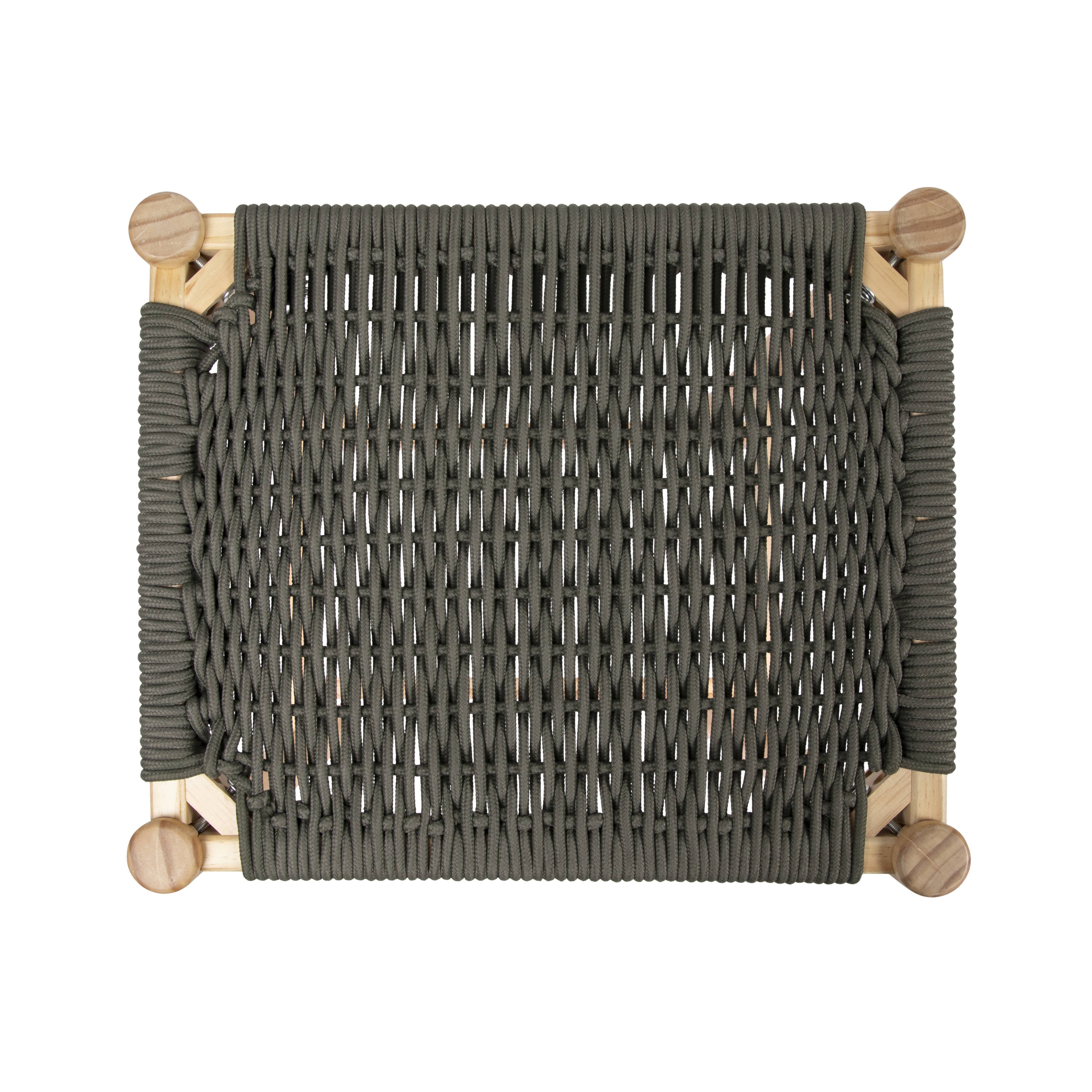 Hello Honey® Fernway 25" Solid Wood and Woven Rope Counter Height Stool