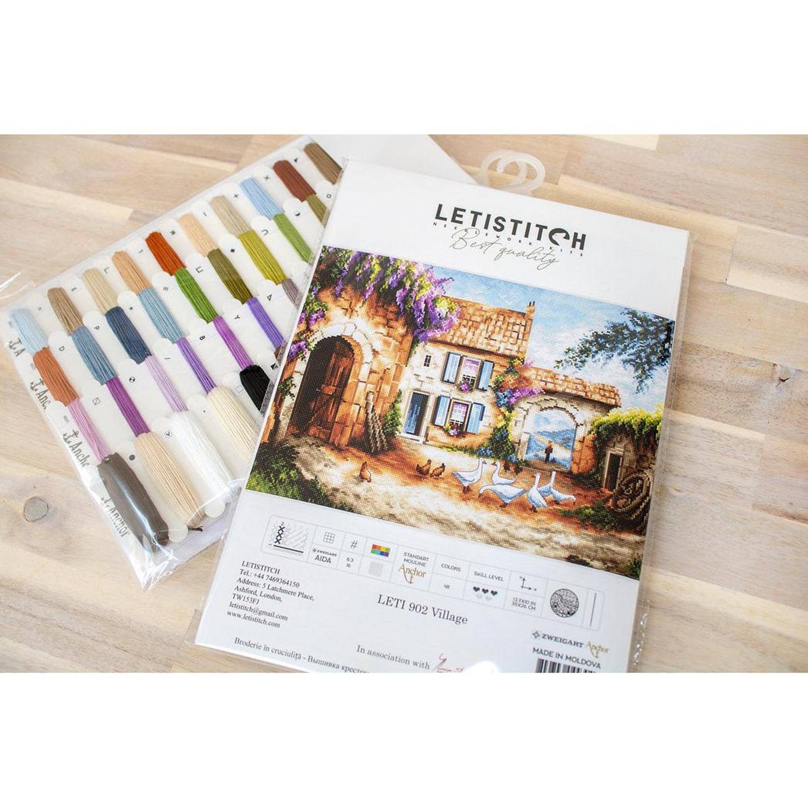 LetiStitch Counted Cross Stitch Kit Village