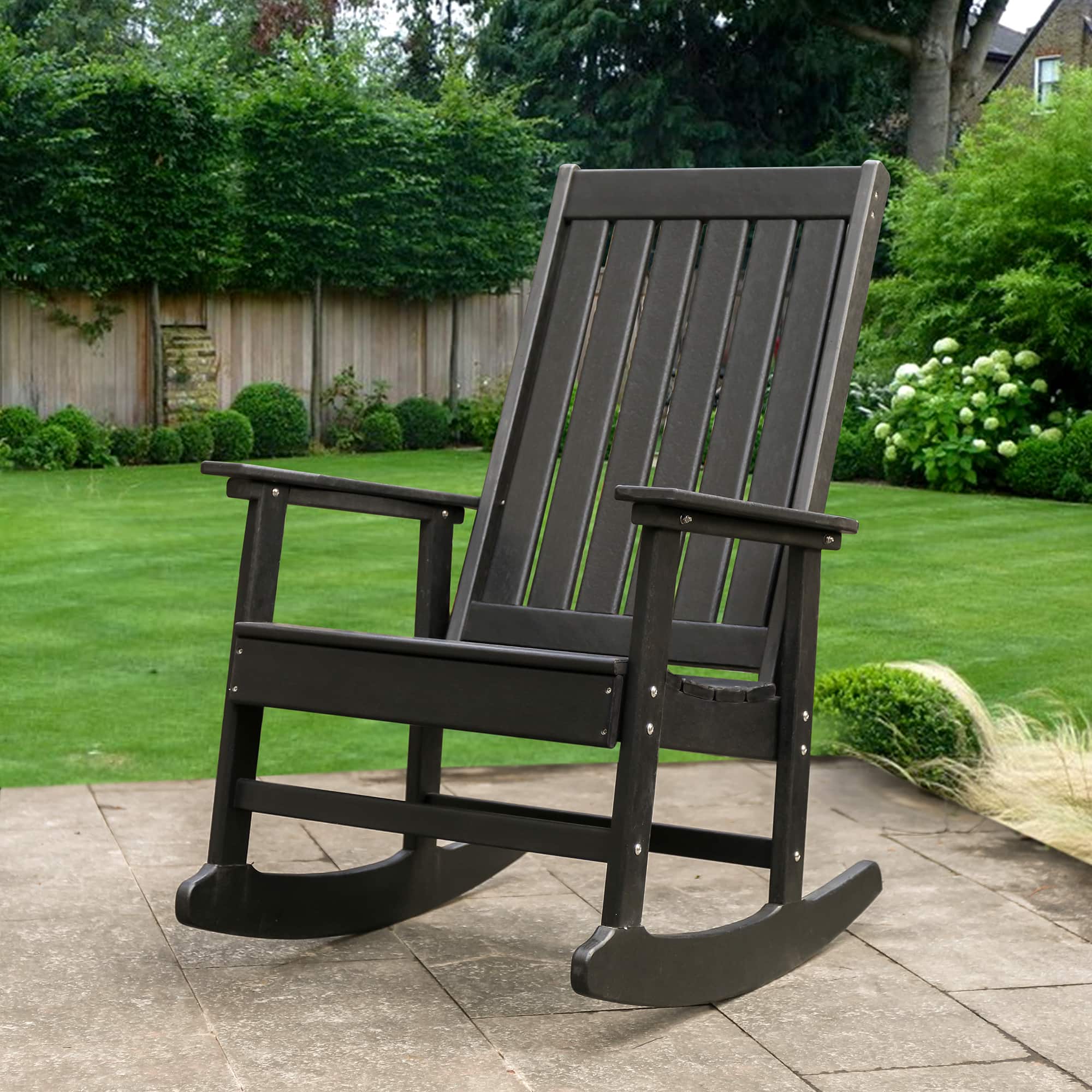 Black All Weather Recycled Plastic Outdoor Rocking Chair