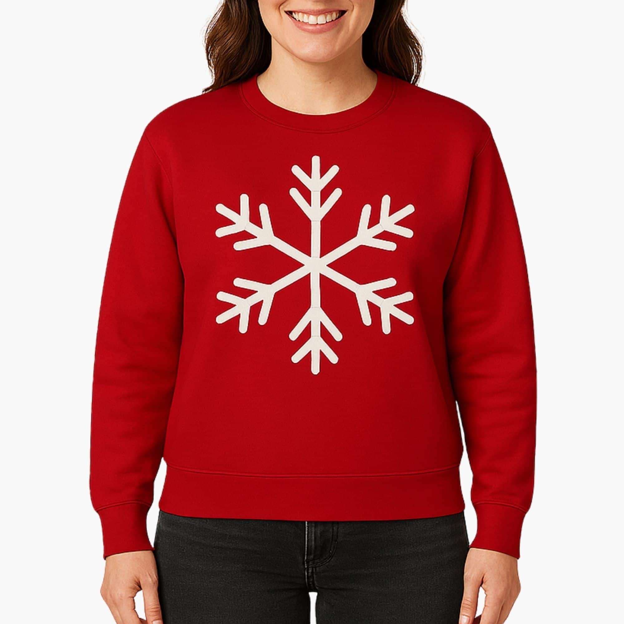 Holiday Red Sweatshirt &#x26; White Iron-On Glitter Vinyl Craft Bundle