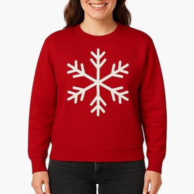 Holiday Red Sweatshirt & White Iron-On Glitter Vinyl Craft Bundle