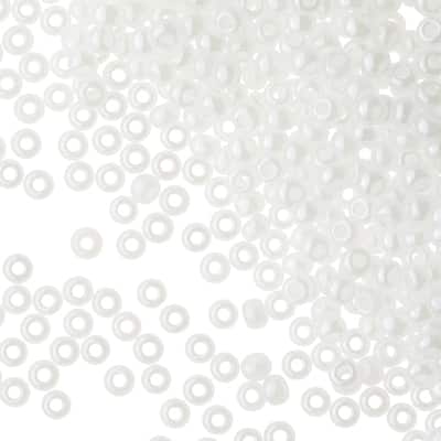 Dazzle-It!™ 8/0 Opaque Czech Glass Seed Beads, White Pearl
