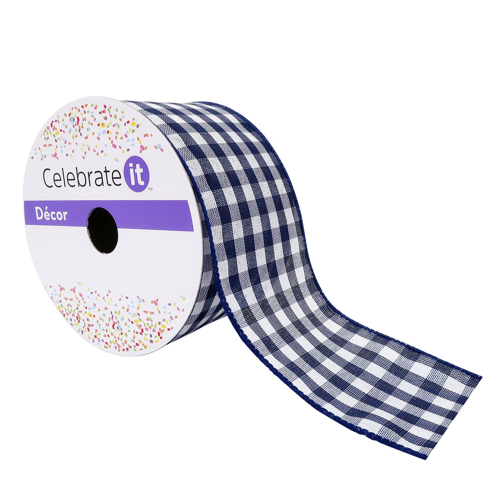 12 Pack: 2.5" x 8.3yd. Gingham Wired Ribbon by Celebrate It™