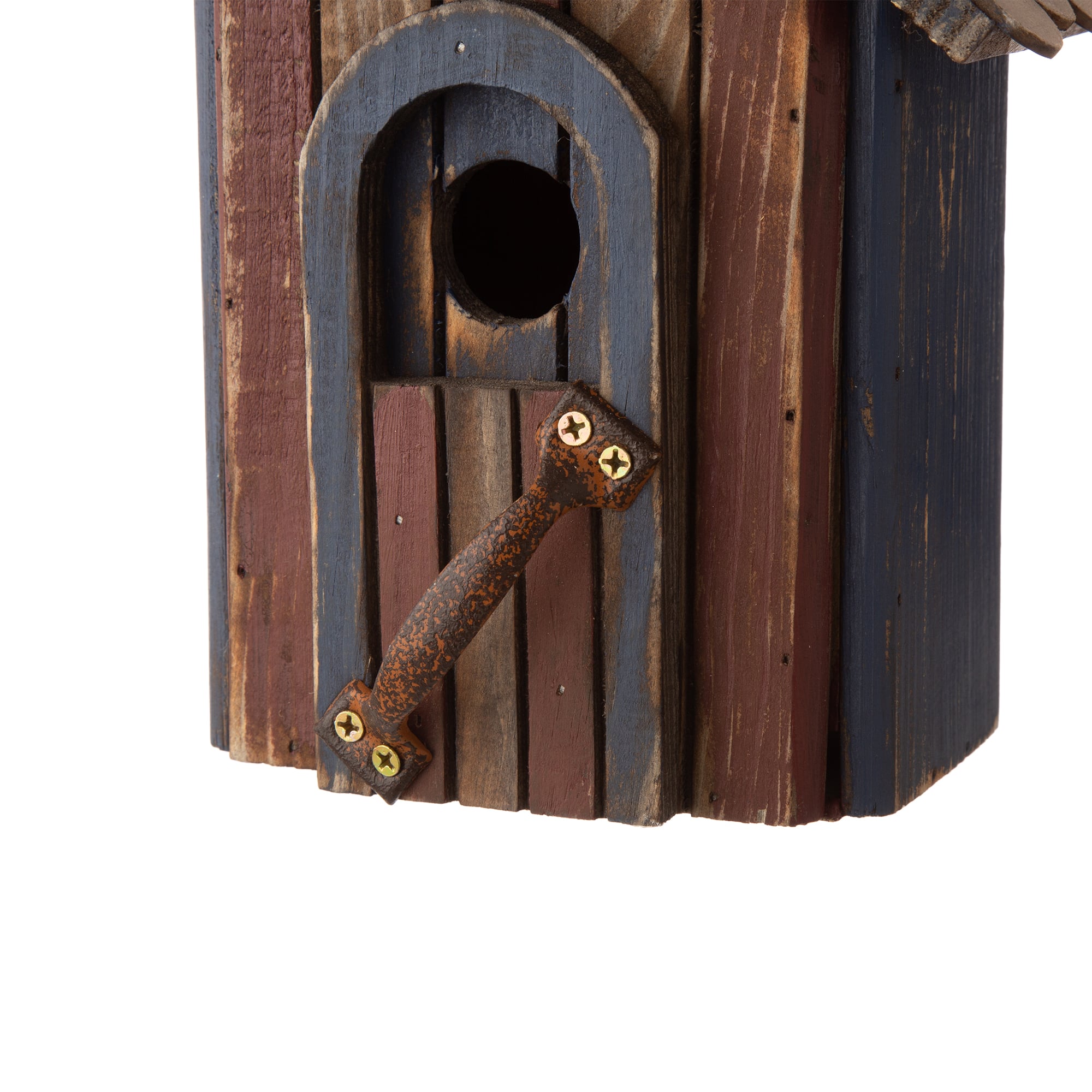 Glitzhome&#xAE; Patriotic Hand Painted Wood Bird House