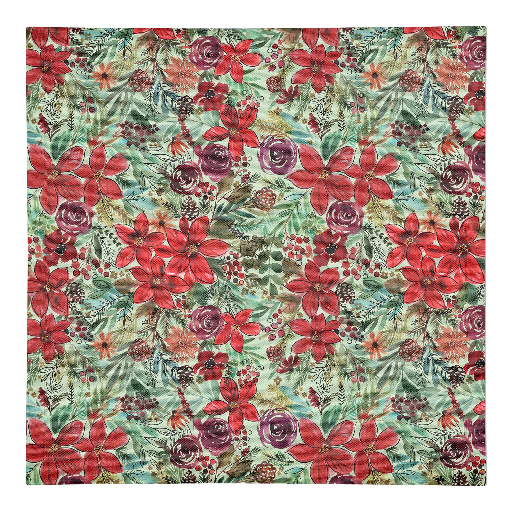 Holiday Blooms Pattern Cotton Twill Napkin