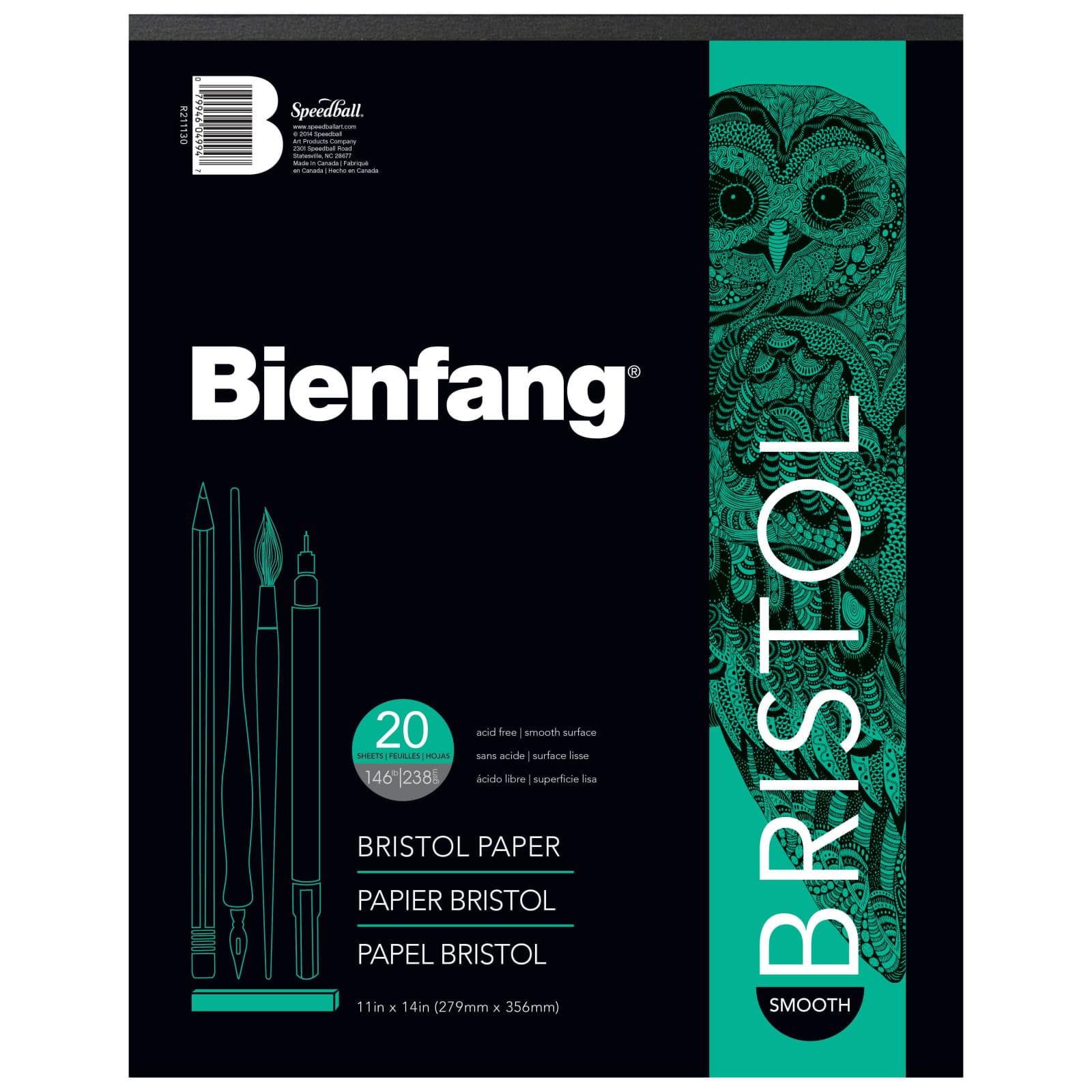 Bienfang® Smooth Bristol Board Drawing Paper Pad