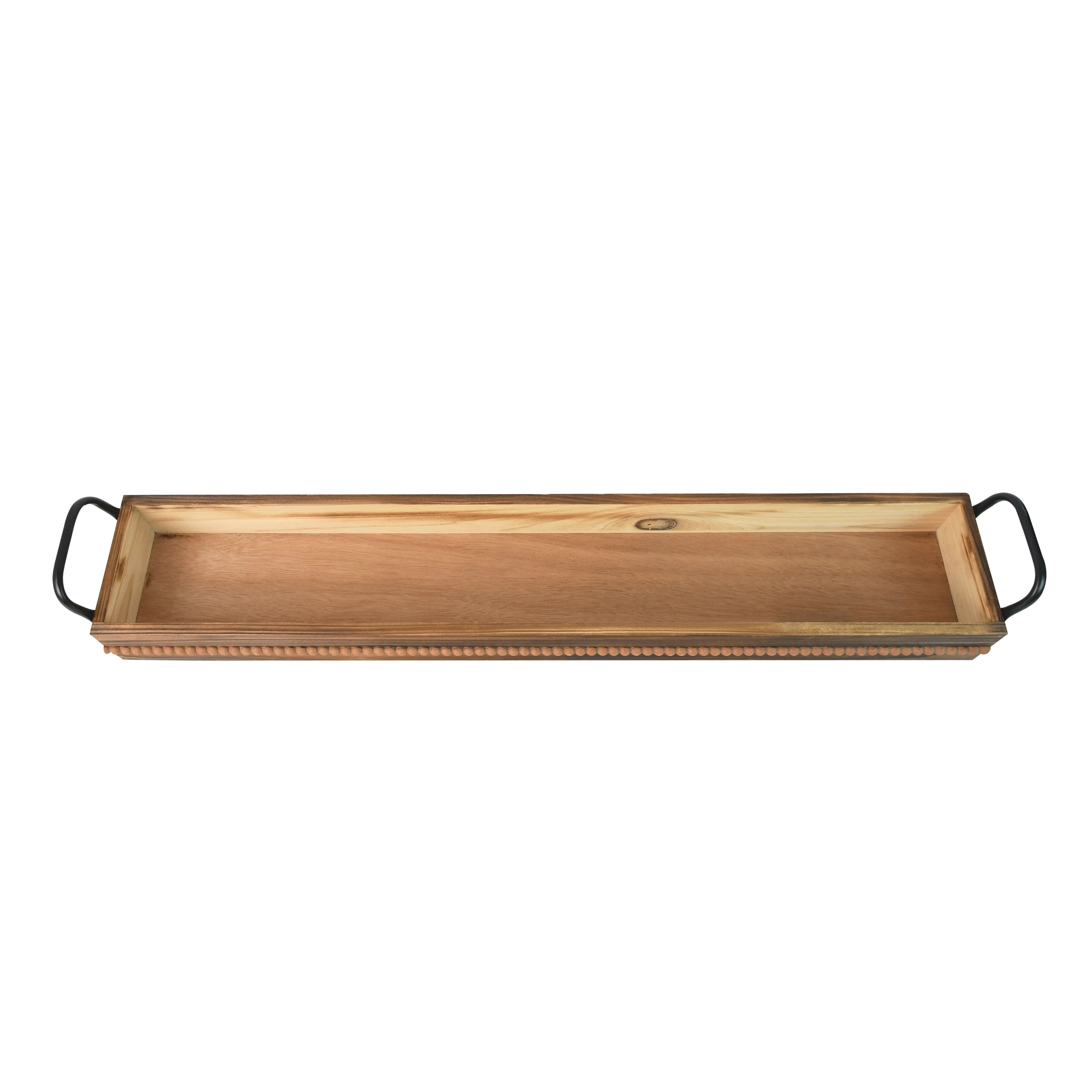 29&#x22; Long Beaded Wood Tray by Ashland&#xAE;