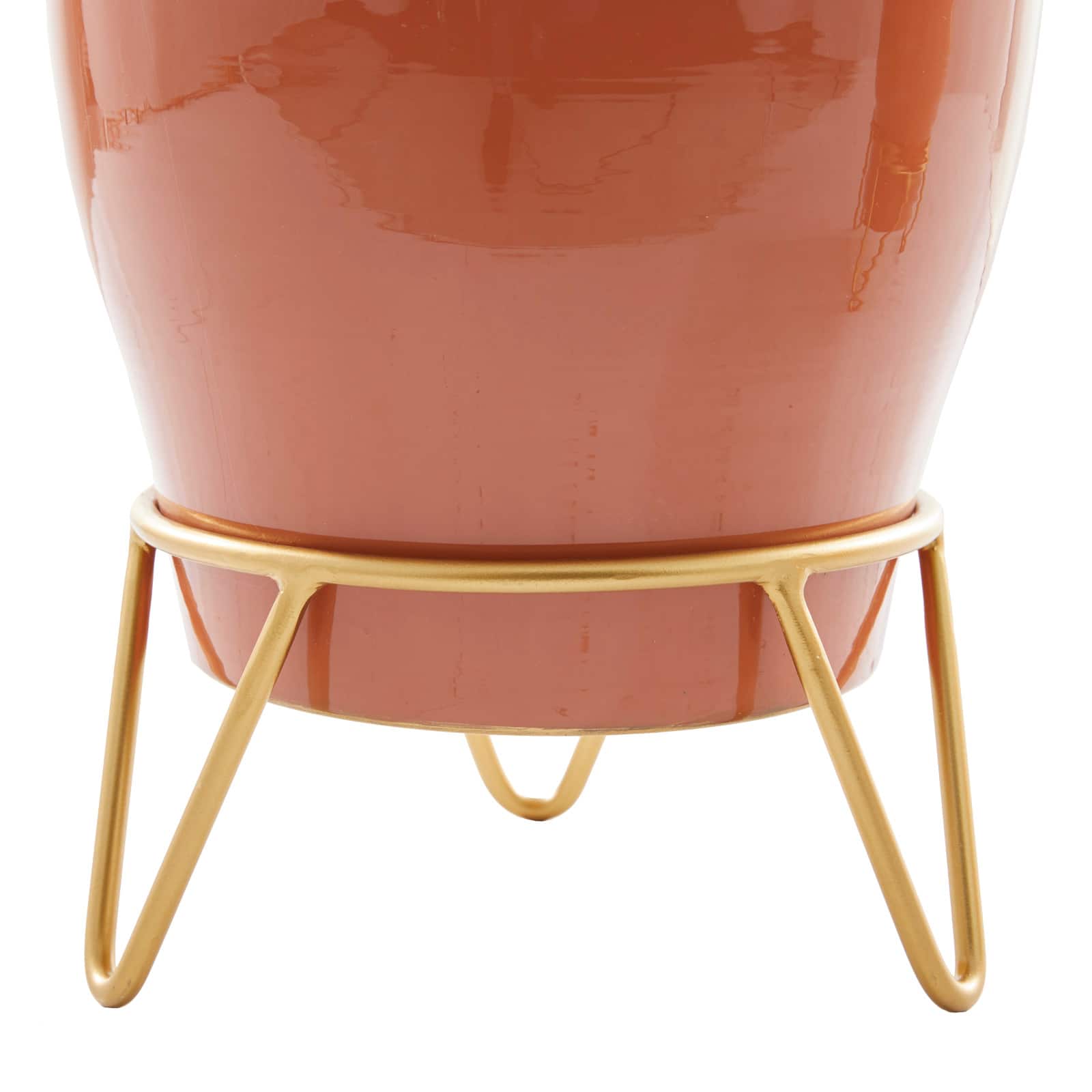 Set of 2 Pink Iron Modern Planter, 12" x 10" x 10"