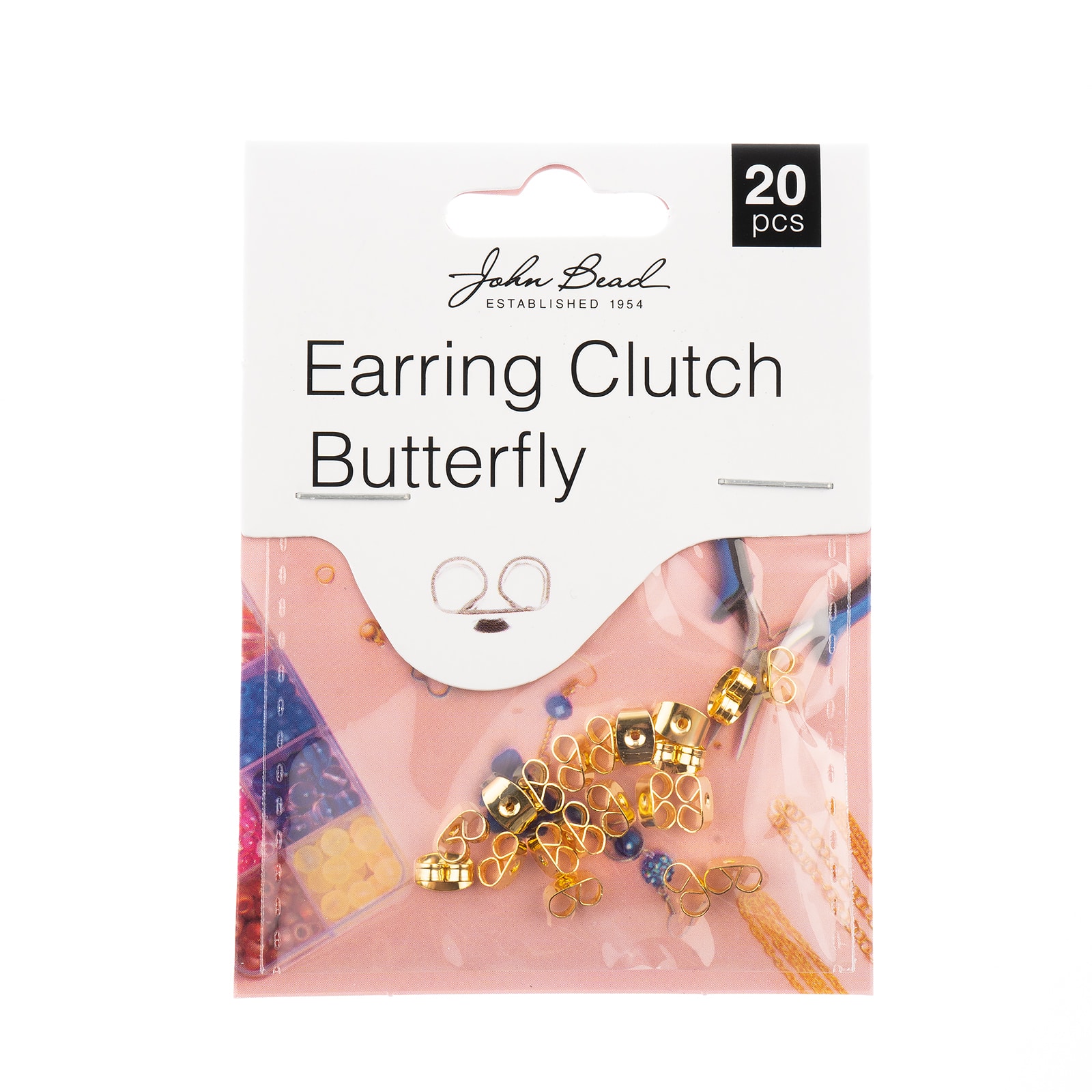 John Bead Must Have Findings 6mm Earring Clutch Butterfly, 20ct.