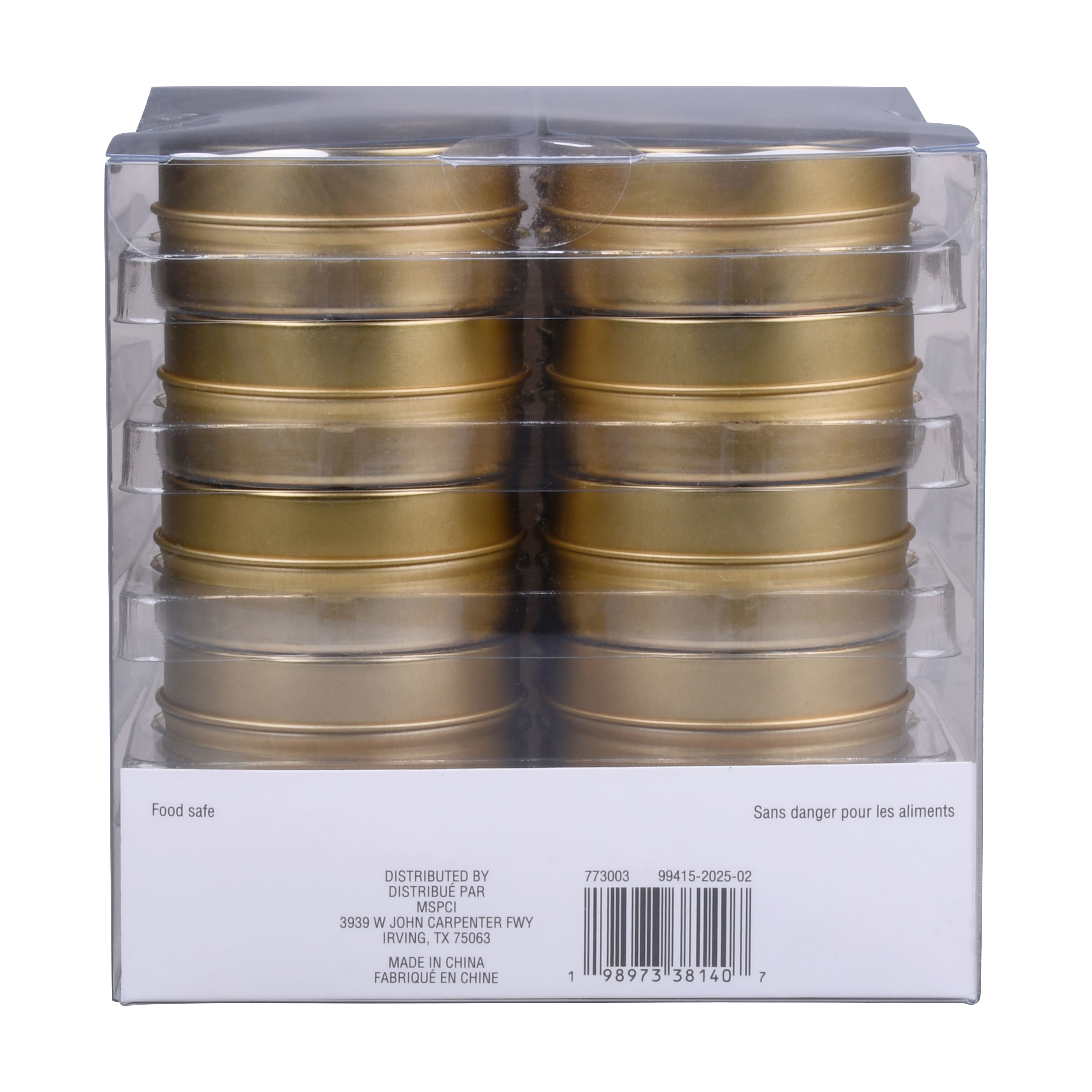 8 Packs: 20 ct. (160 total) 2.5" Gold Round Tin Favor Boxes by Celebrate It™