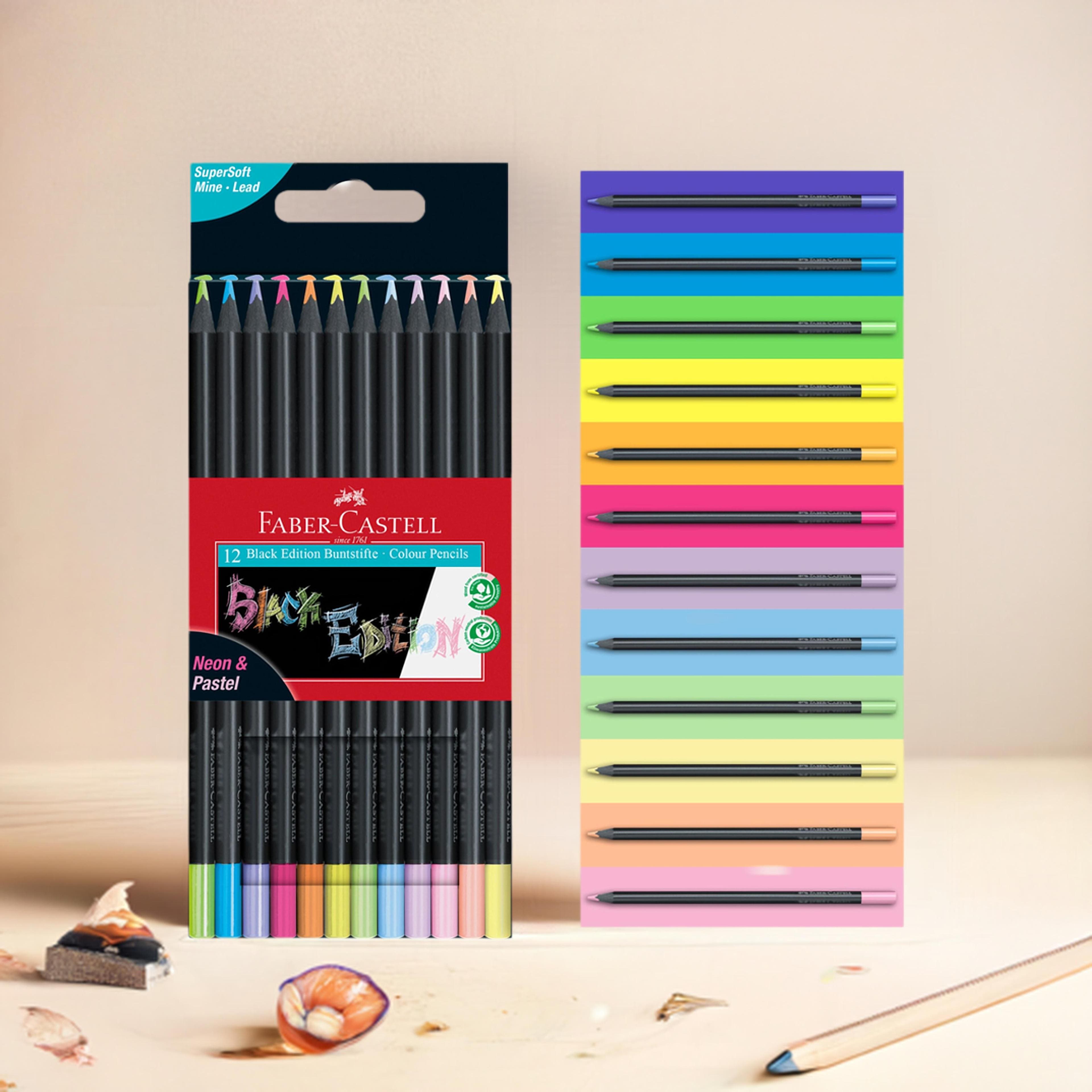 Faber-Castell&#xAE; Black Edition Neon &#x26; Pastel Colored Pencils