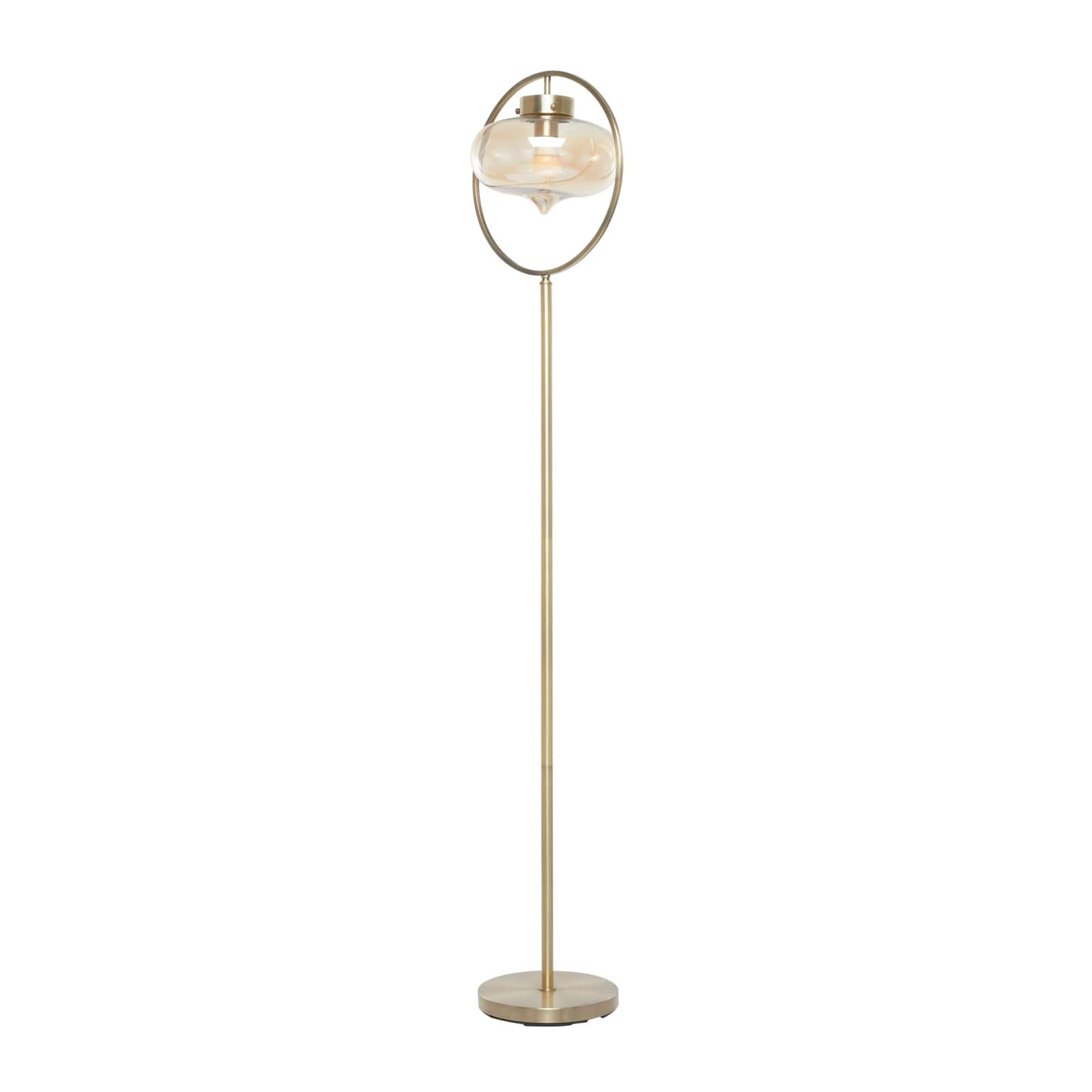 Gold Iron Contemporary Floor Lamp, 14&#x22; x 14&#x22; x 9&#x22;