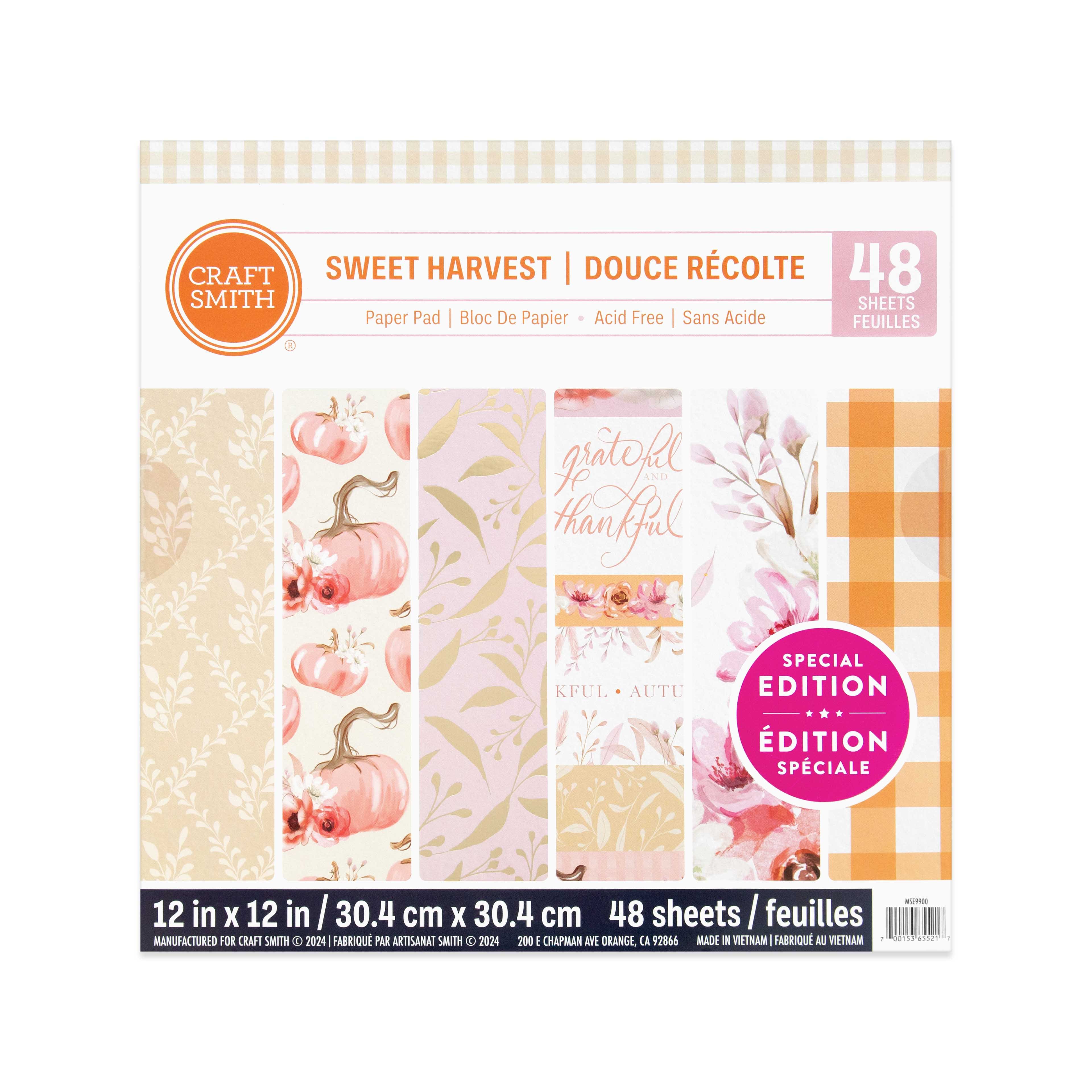 Craft Smith 12&#x22; x 12&#x22; Sweet Harvest Paper Pad